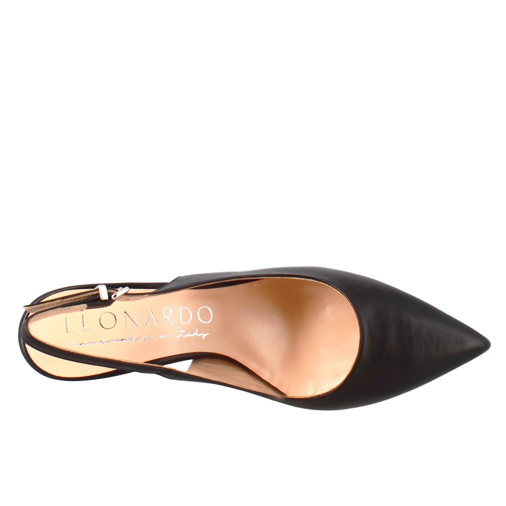 Décolleté con tacco alto da donna in pelle colore nero - Image 5