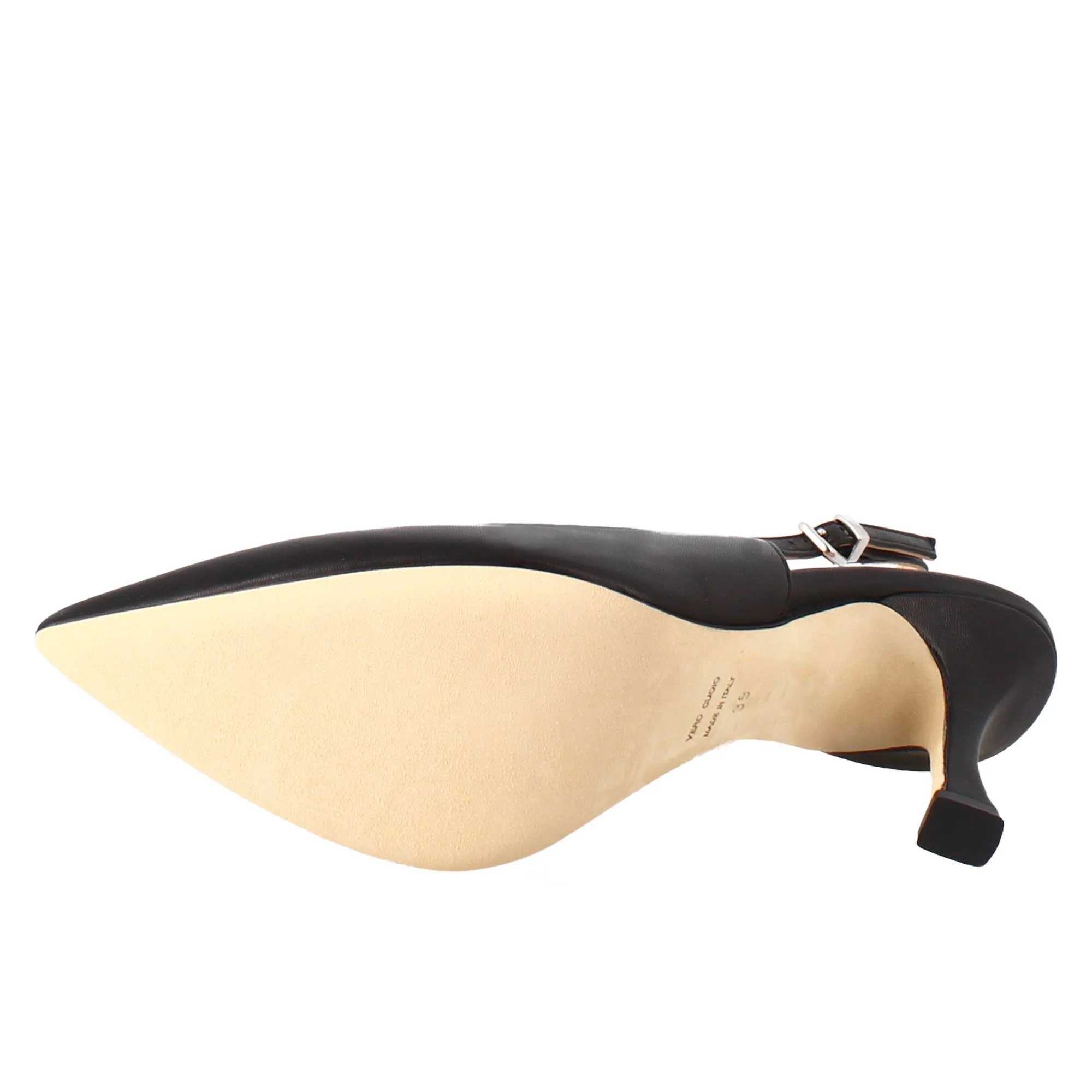 Décolleté con tacco alto da donna in pelle colore nero - Image 6