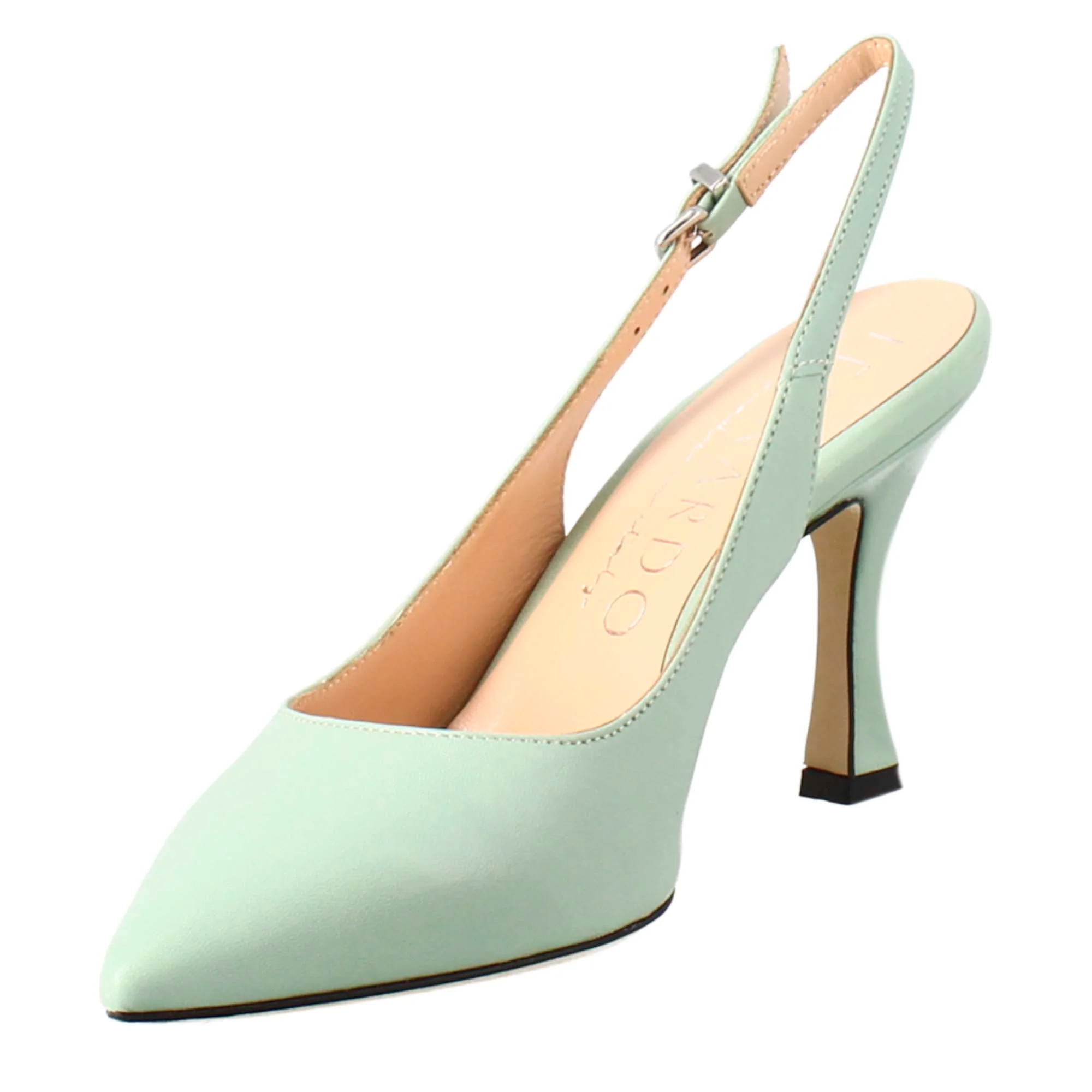 Décolleté con tacco alto da donna in pelle colore verde - Image 4