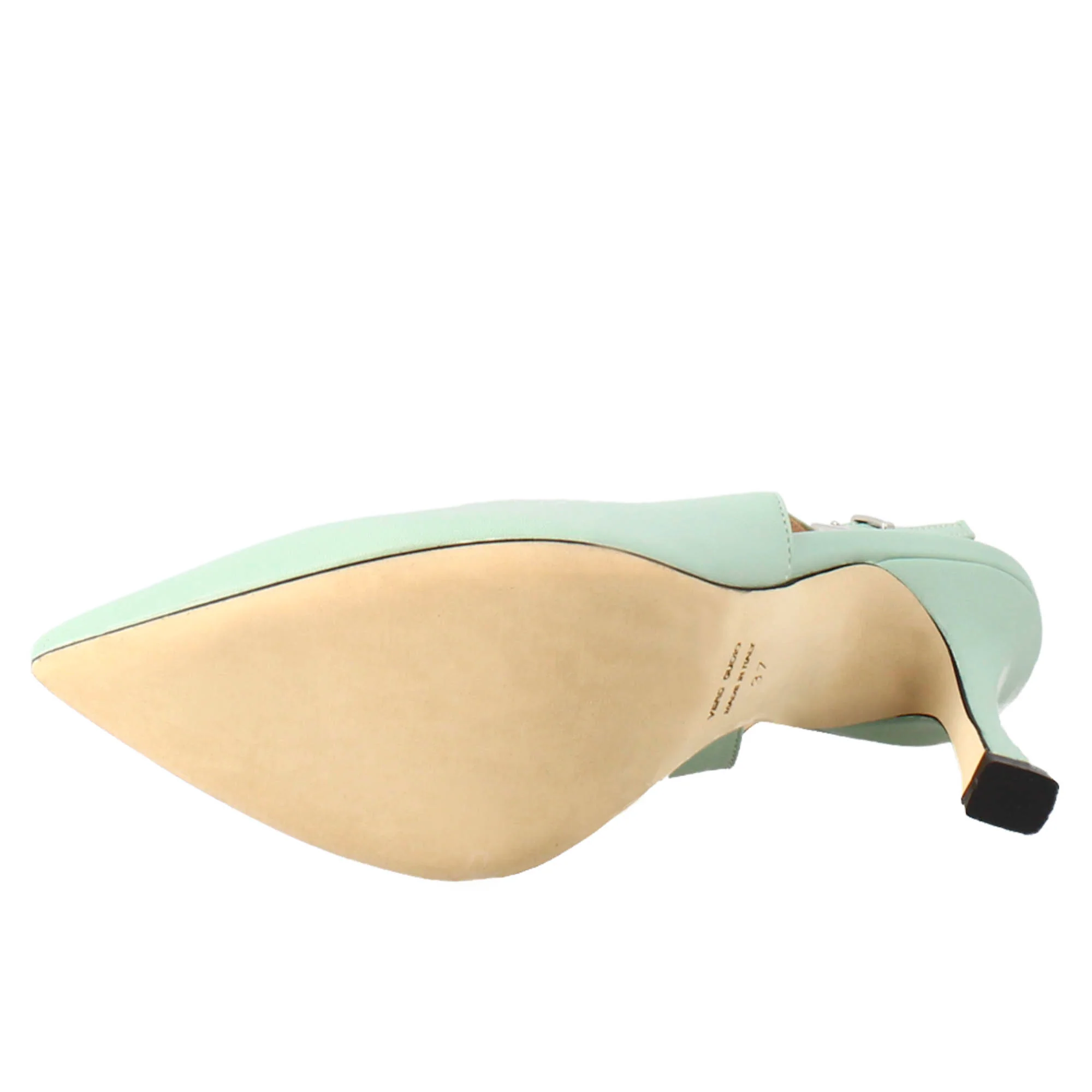 Décolleté con tacco alto da donna in pelle colore verde - Image 6