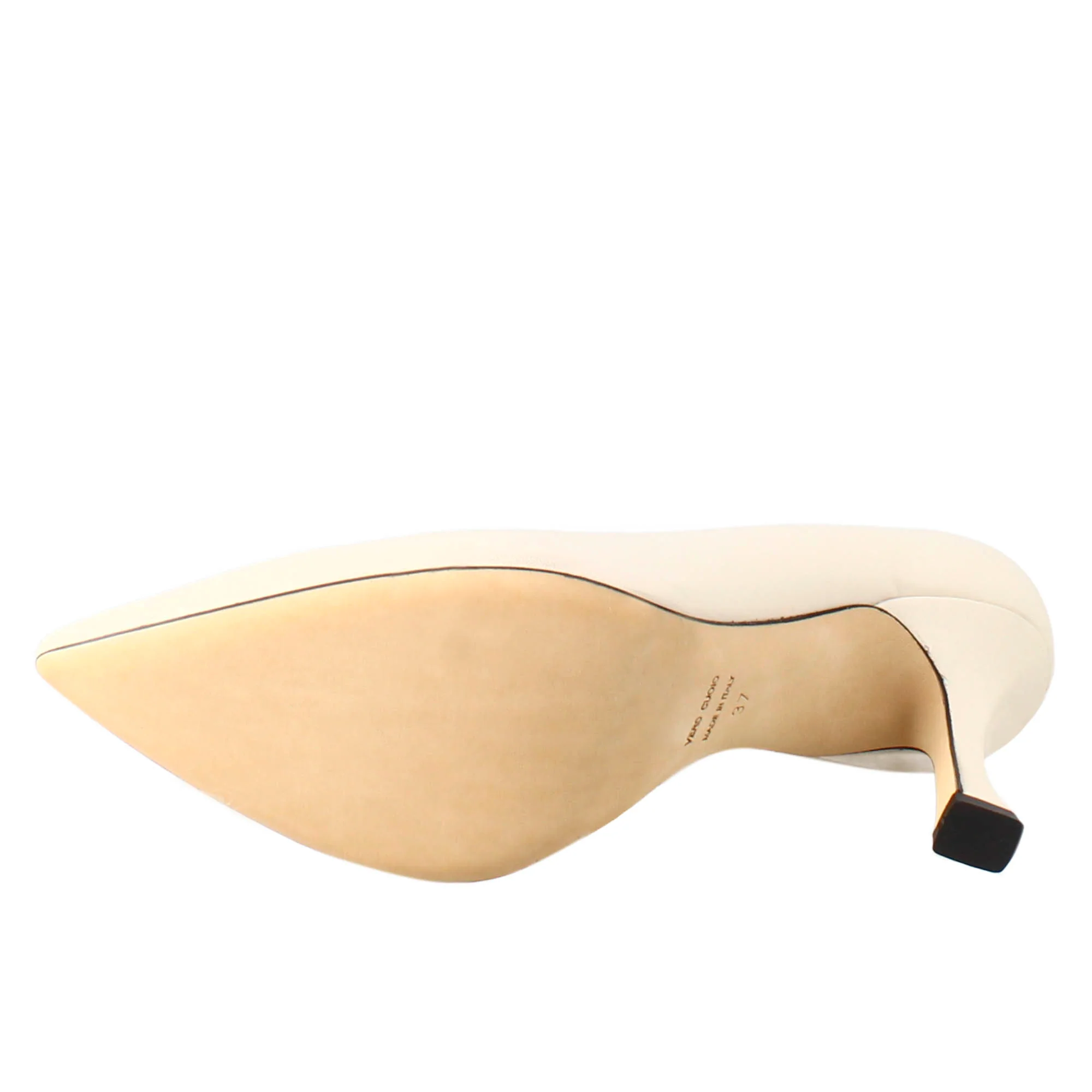 Décolleté da donna in pelle colore beige a punta - Image 6