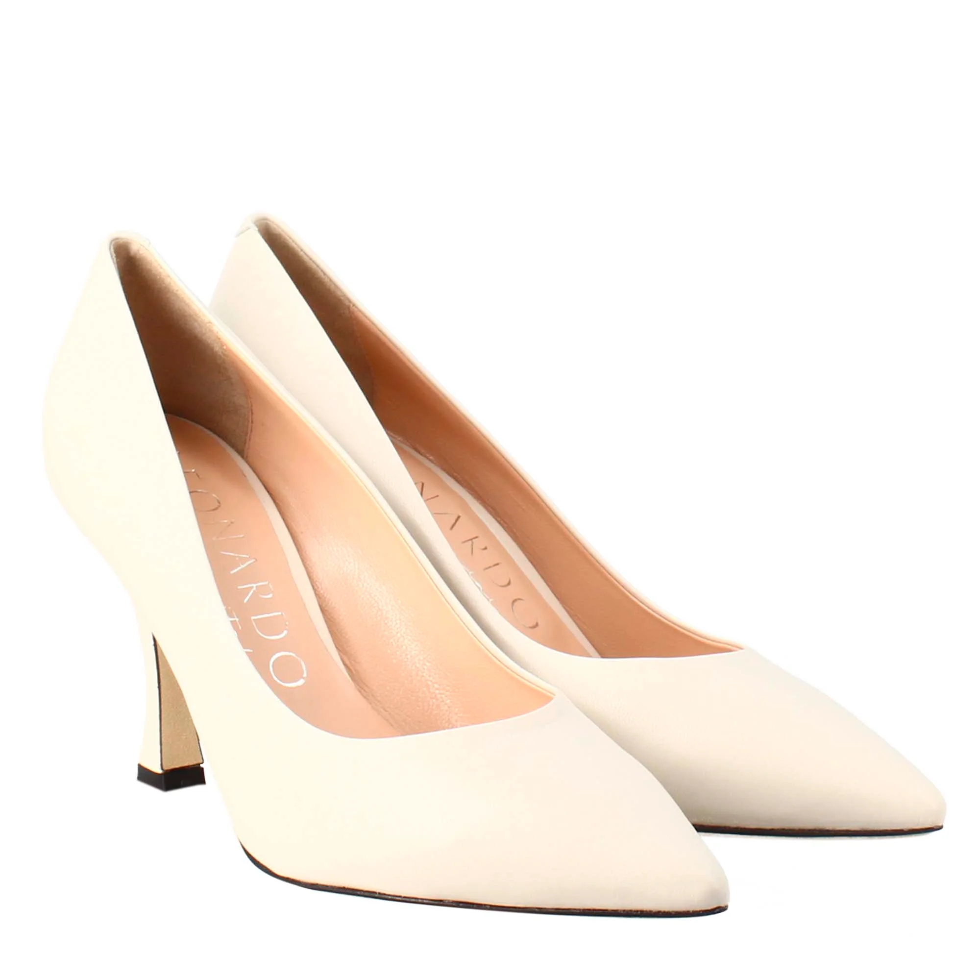Décolleté da donna in pelle colore beige a punta - Image 7
