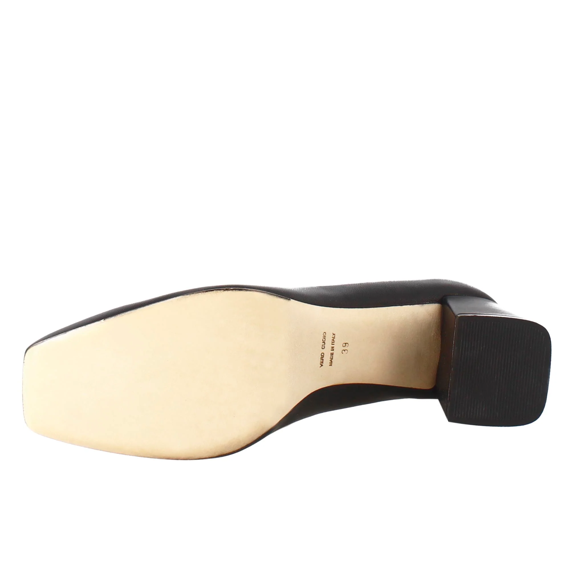 Décolleté da donna in pelle nero a punta squadrata - Image 6