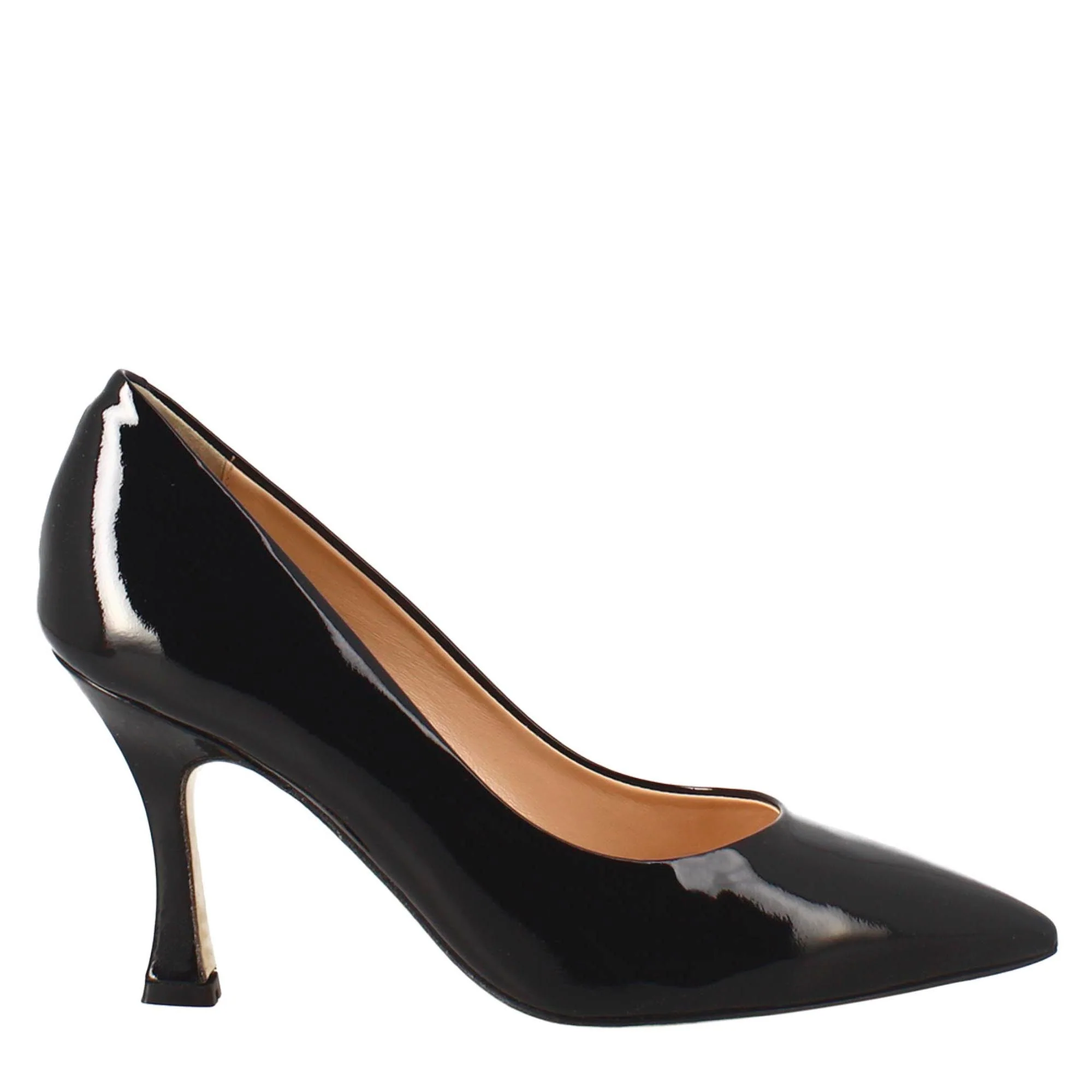 Décolleté da donna in pelle verniciata colore nero a punta - Image 2