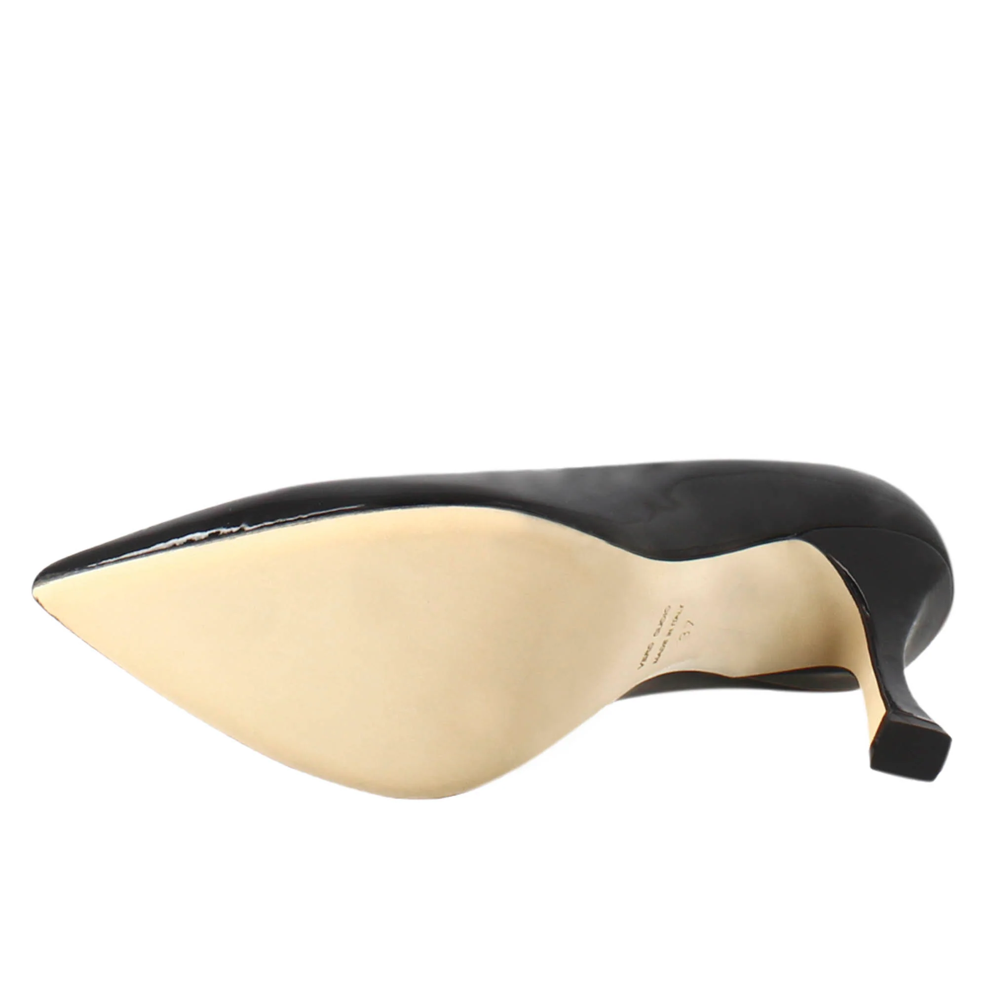 Décolleté da donna in pelle verniciata colore nero a punta - Image 6