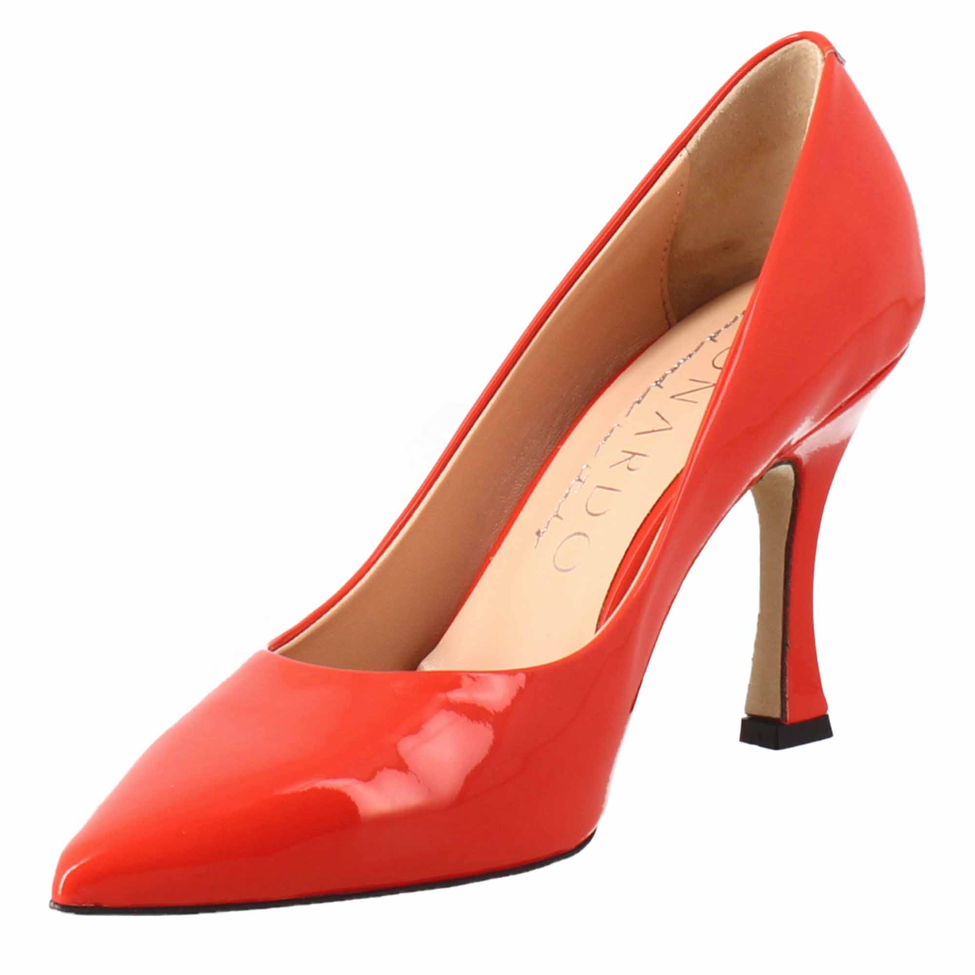 Décolleté da donna in pelle verniciata colore rosso a punta - Image 4