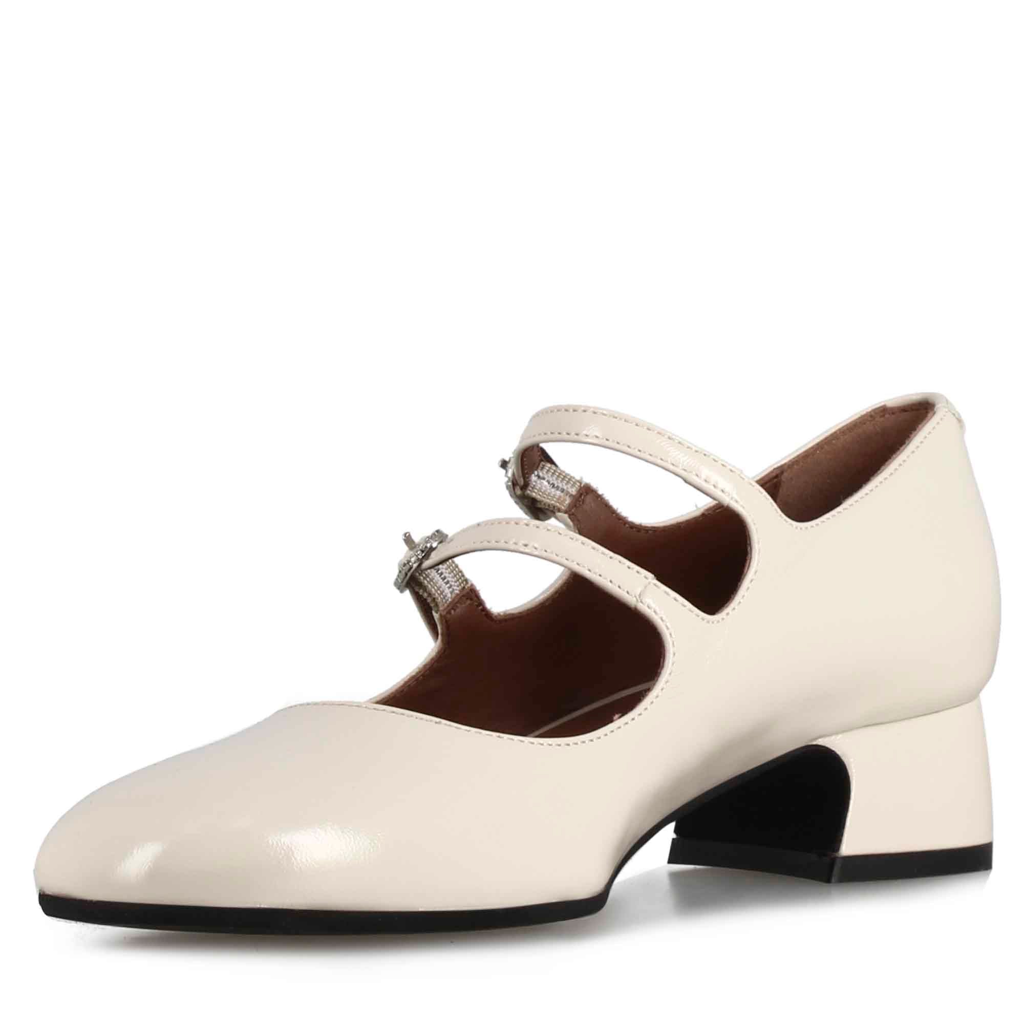 Décolleté Mary Jane in pelle verniciata colore bianco - Image 4