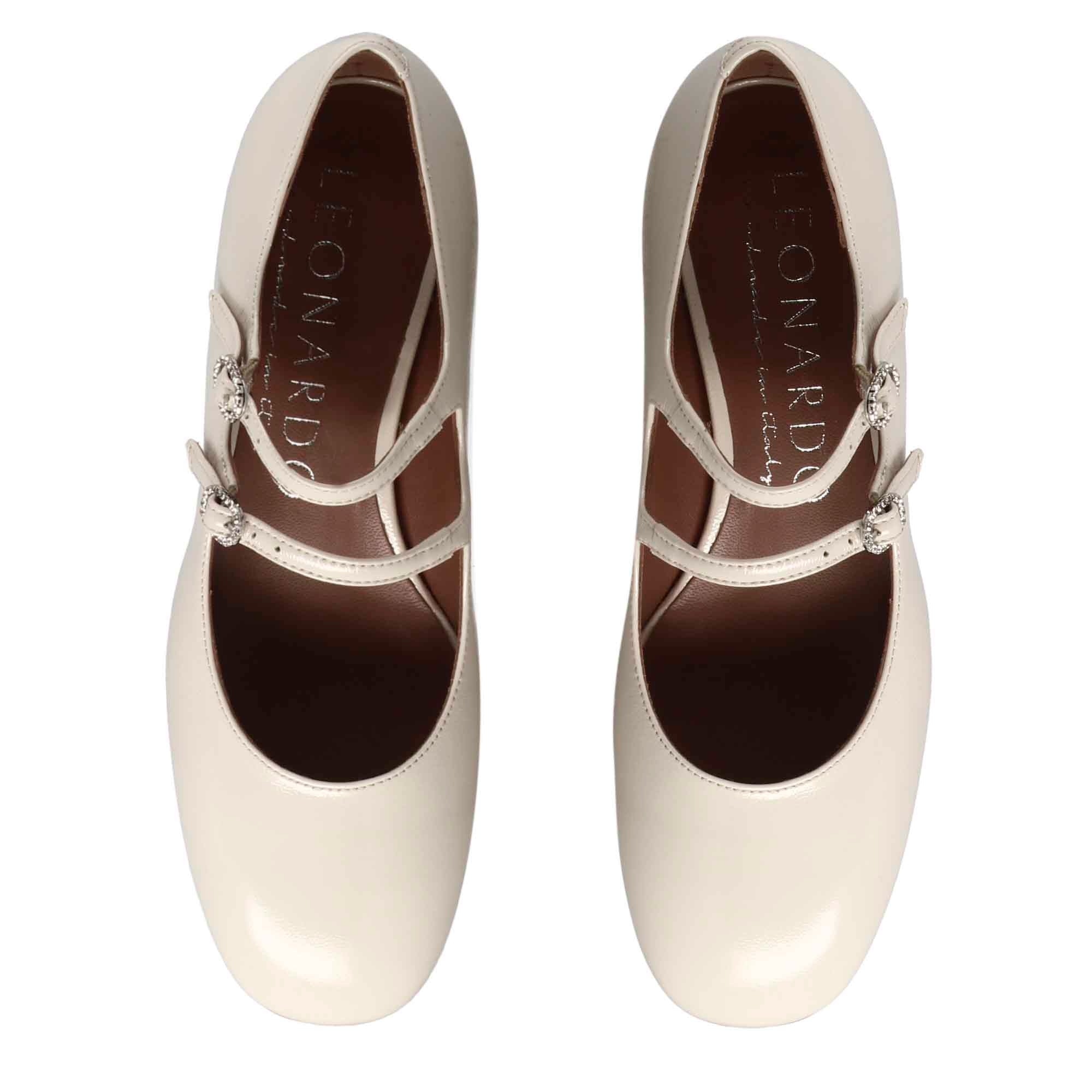 Décolleté Mary Jane in pelle verniciata colore bianco - Image 5