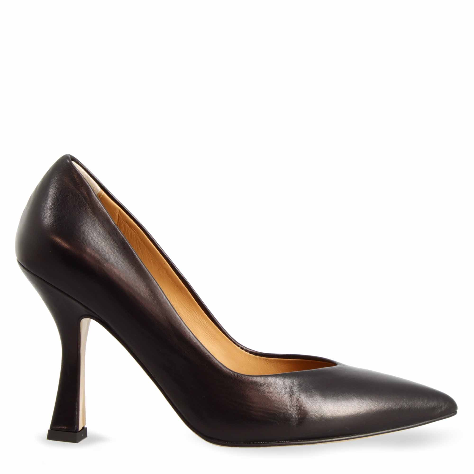 Décolleté nero da donna in pelle e tacco alto 12cm - Image 2