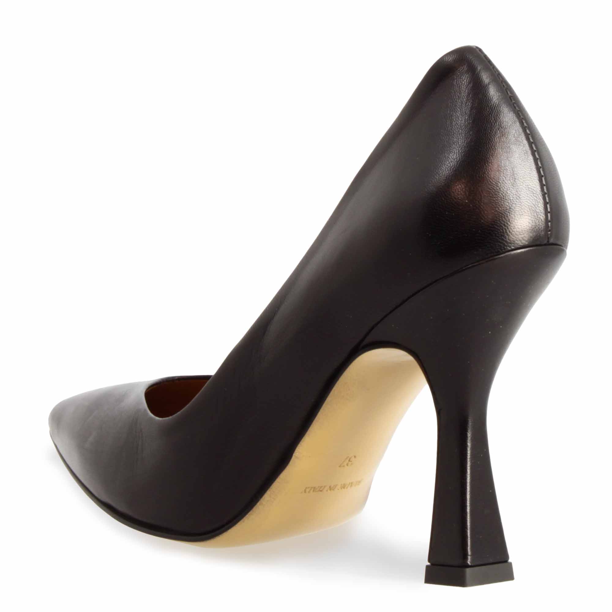 Décolleté nero da donna in pelle e tacco alto 12cm - Image 3