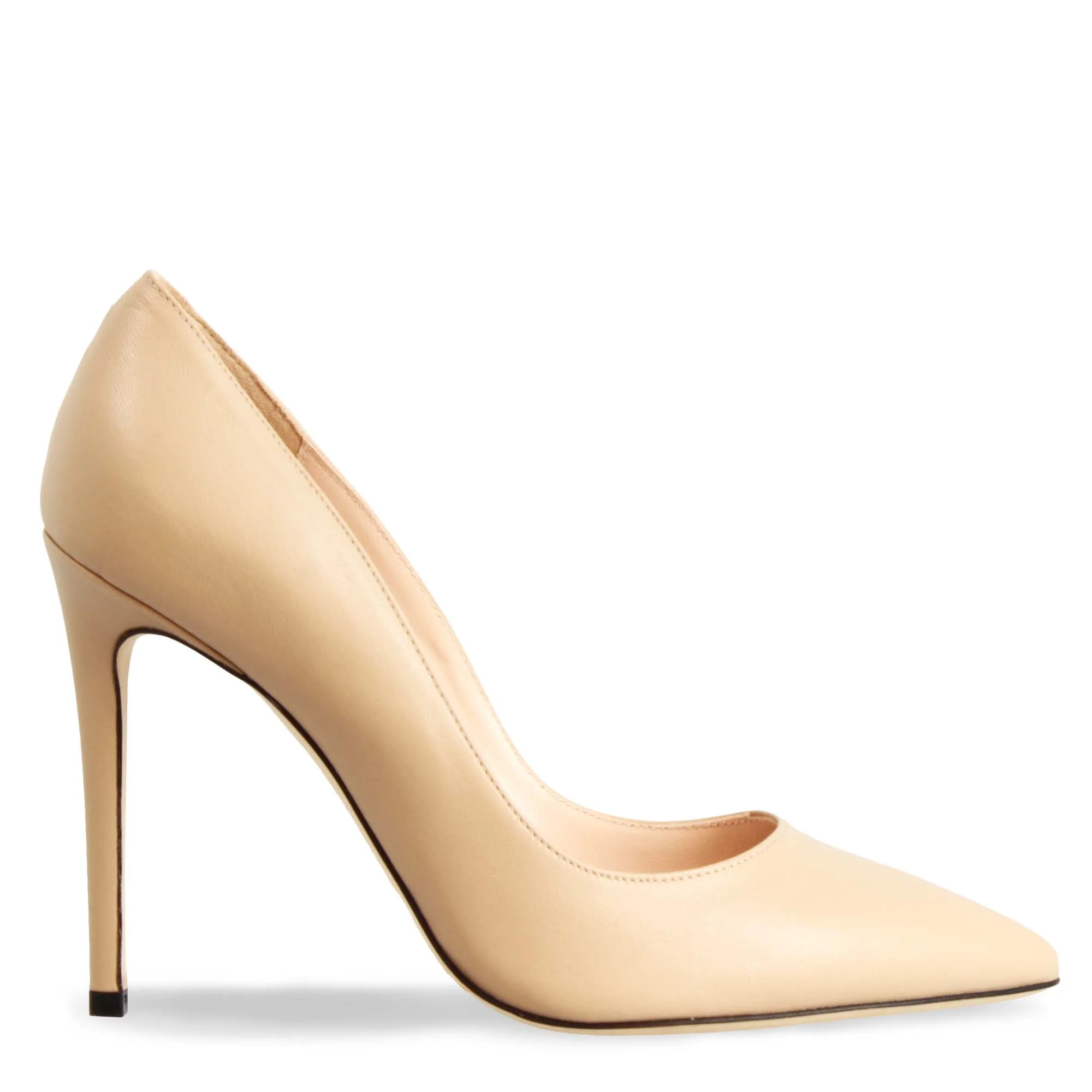 Décolleté con tacco alto eleganti da donna fatte a mano in pelle beige - Image 3