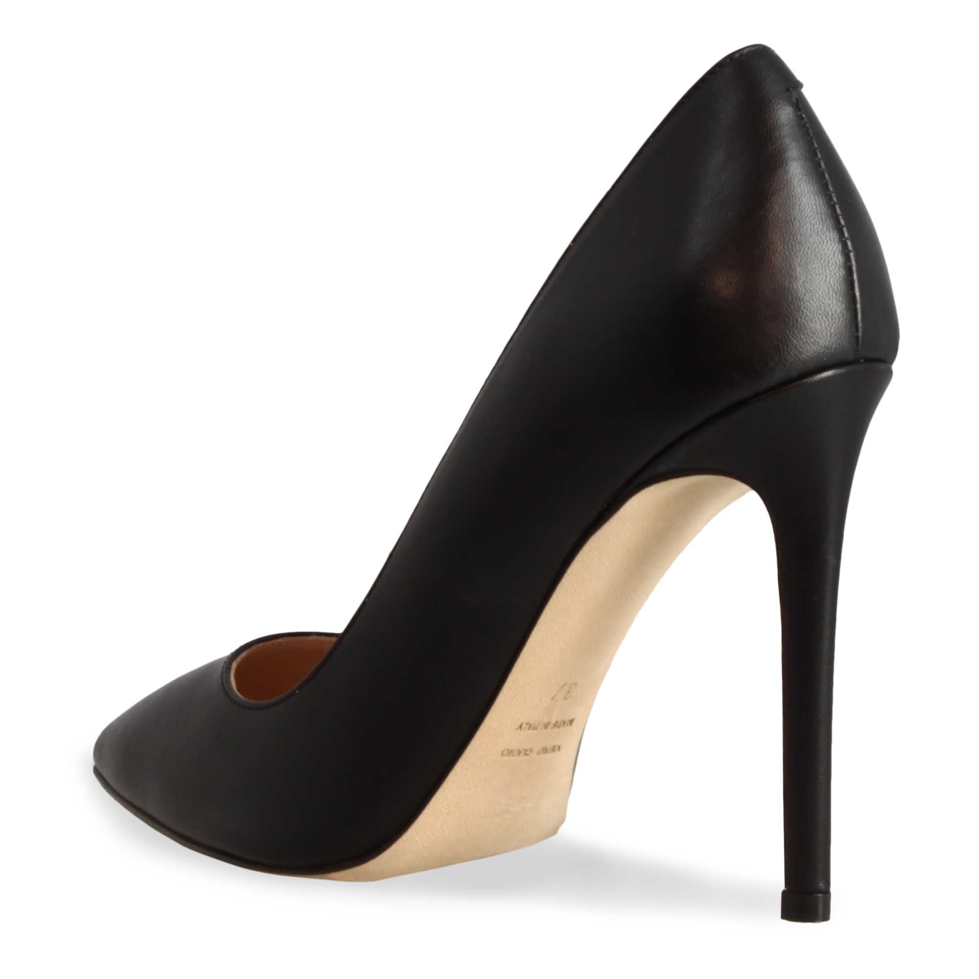 Décolleté con tacco alto eleganti da donna fatte a mano in pelle nera - Image 4