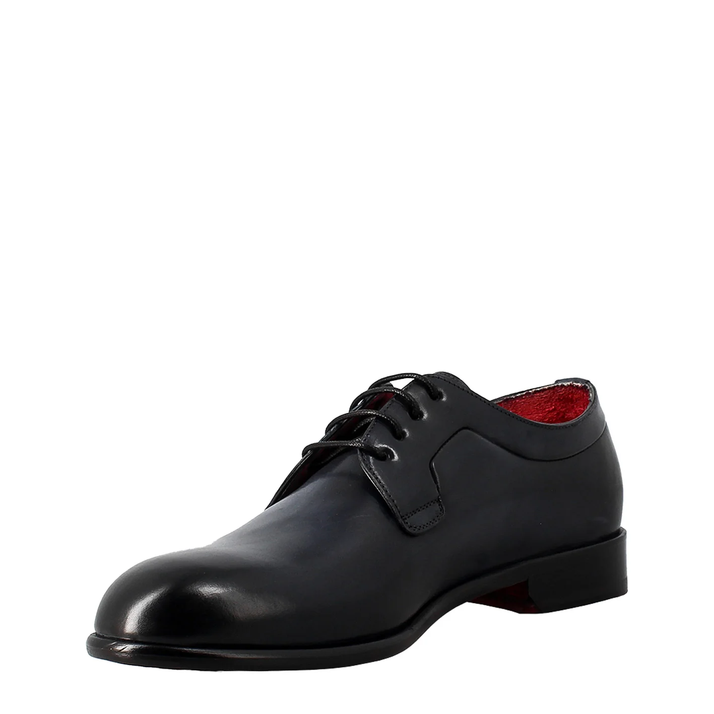 Derby blu elegante da uomo in pelle liscia - Image 4