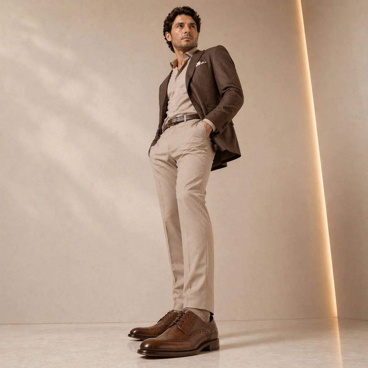 Derby brogue marrone da uomo Ottaviano - Image 2