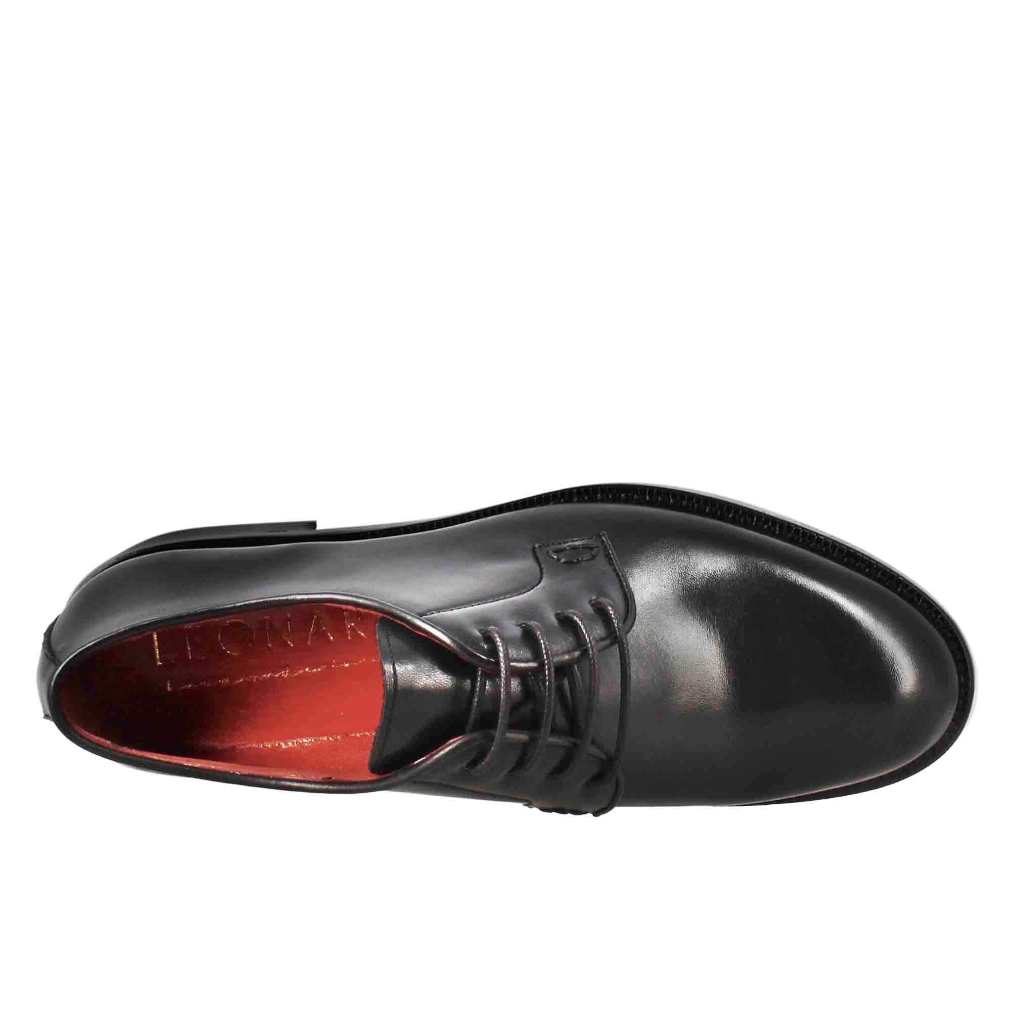 Derby da donna liscio in pelle colore nero - Image 4