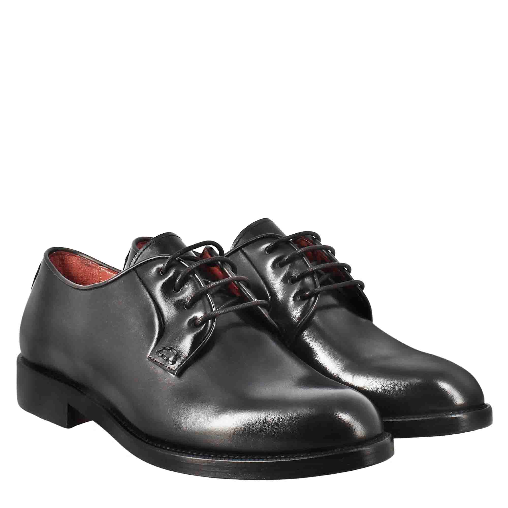 Derby da donna liscio in pelle colore nero - Image 6