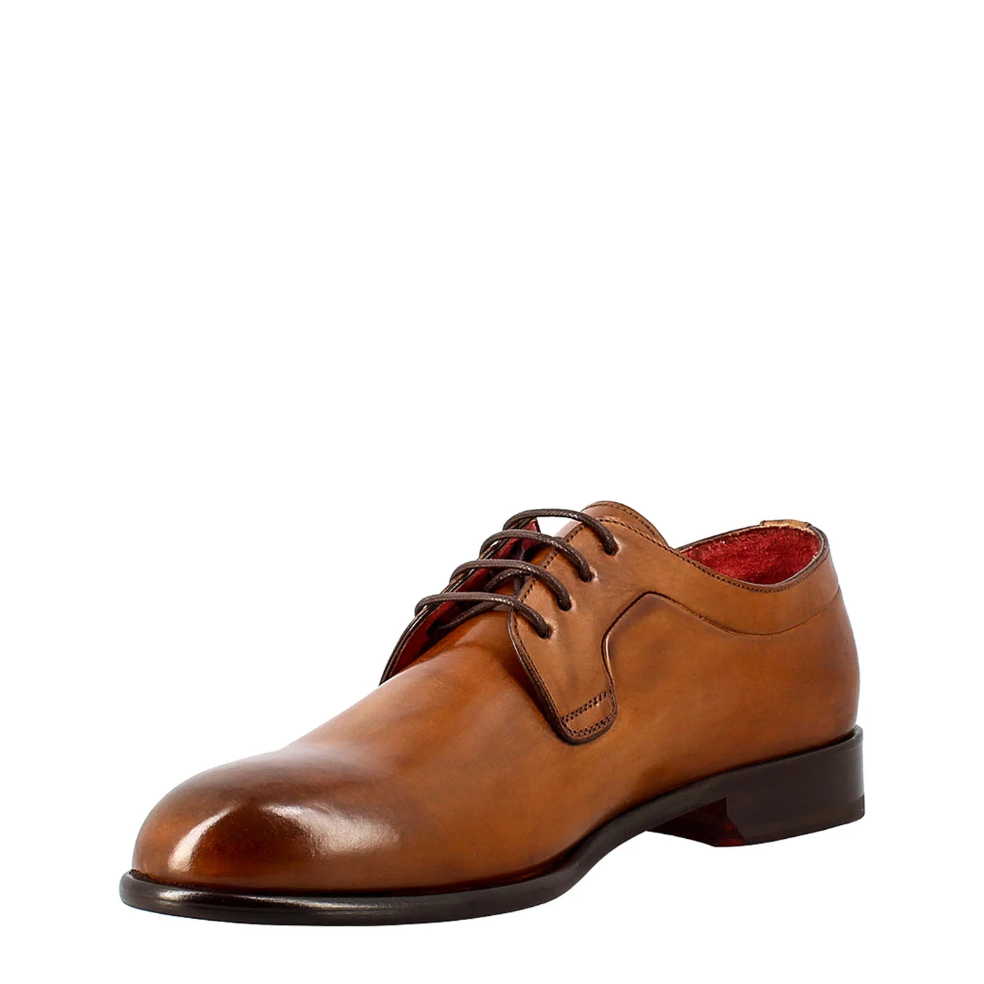 Derby marrone elegante da uomo in pelle liscia - Image 4