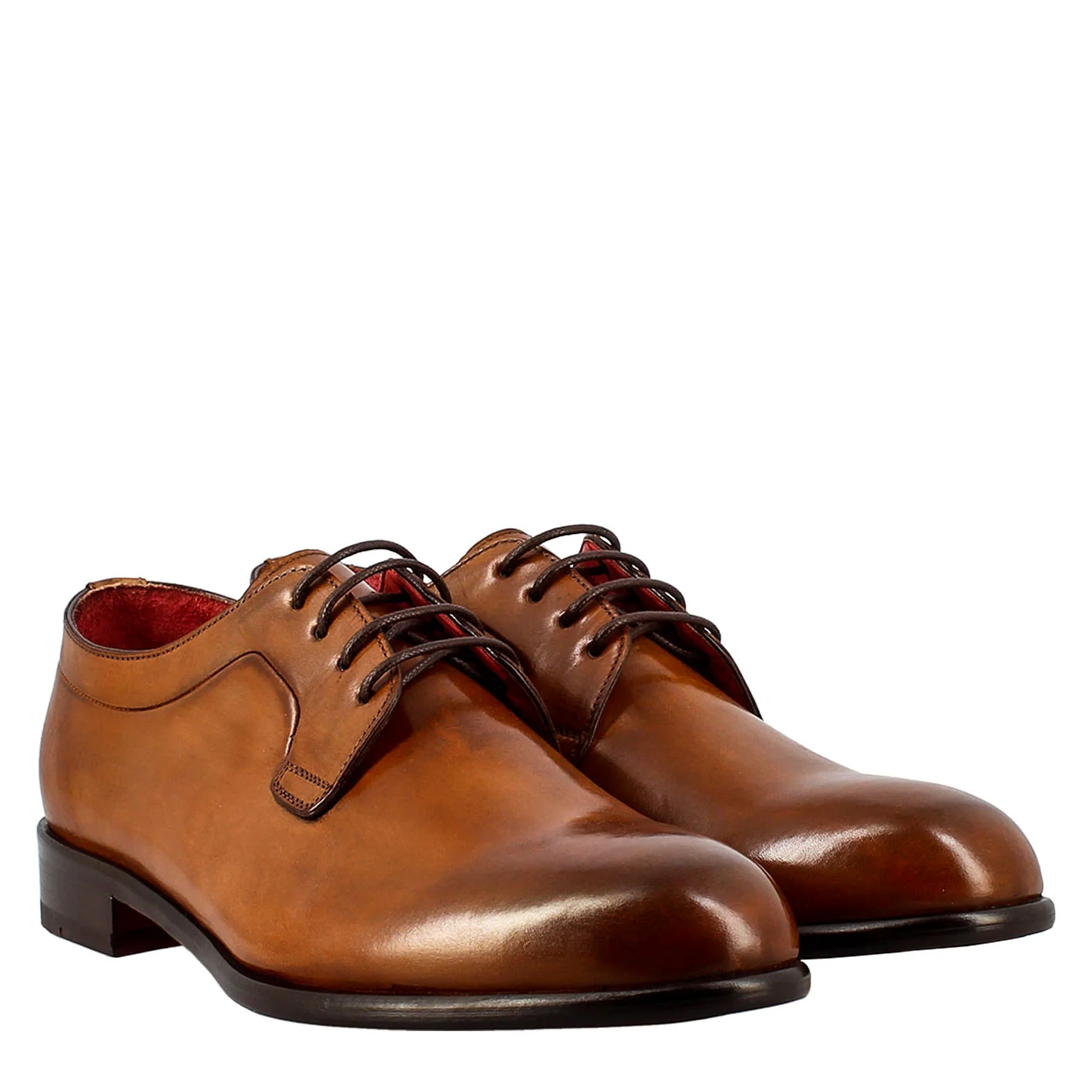 Derby marrone elegante da uomo in pelle liscia - Image 7