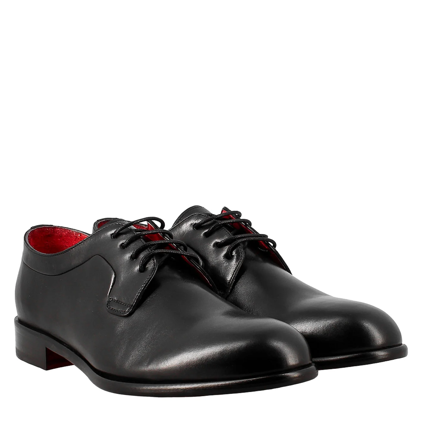 Derby nero elegante da uomo in pelle liscia - Image 7