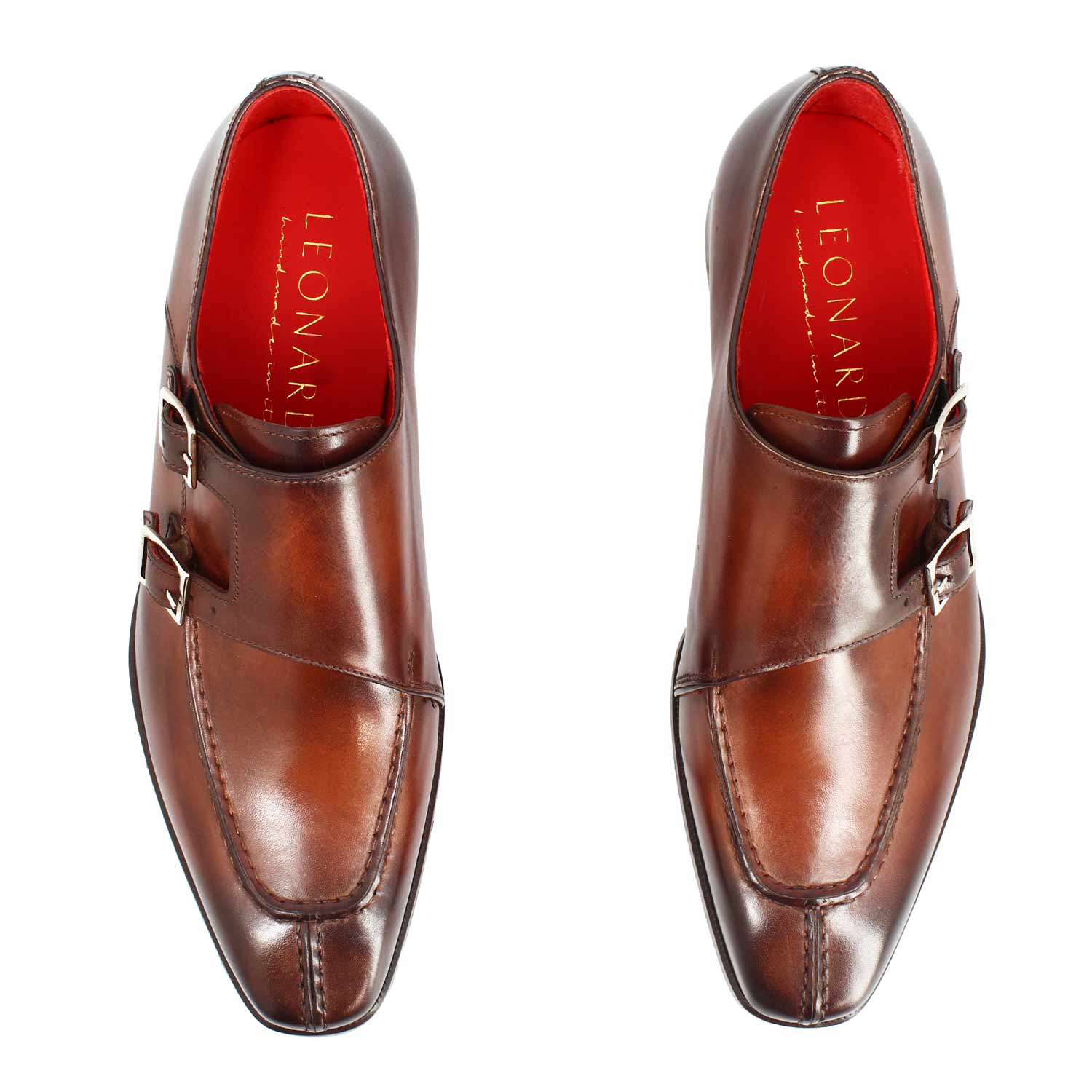 Orazio marrone doppia fibbia da uomo in pelle made in italy - Image 2