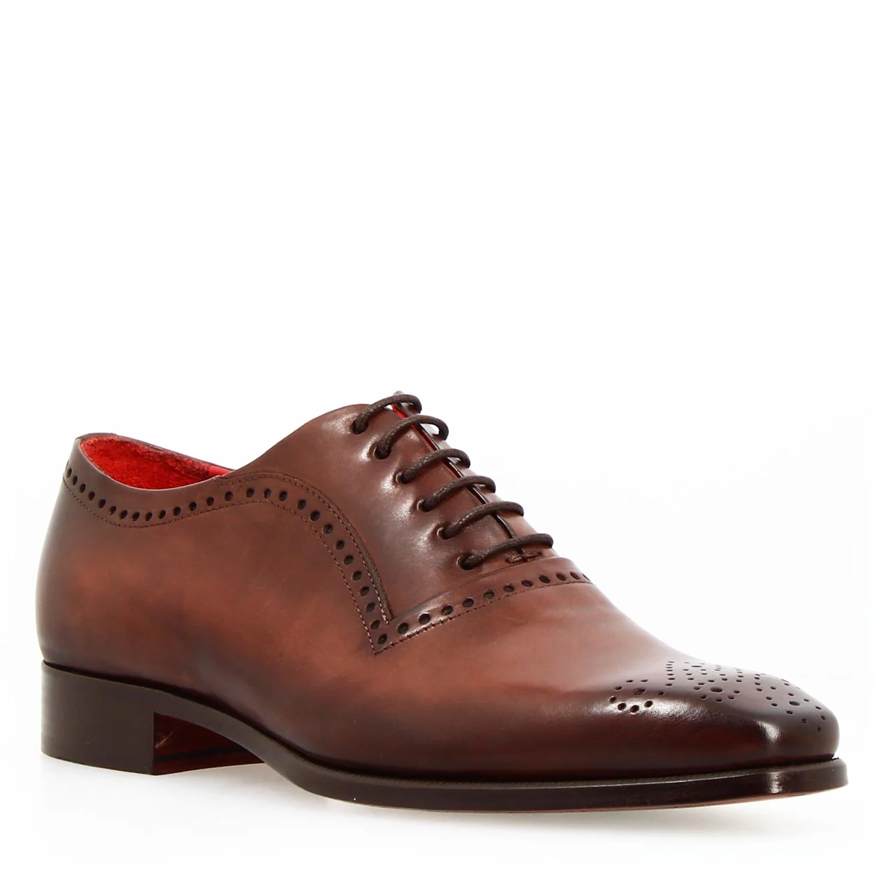 Ettore marrone oxford da uomo semibrogue in pelle