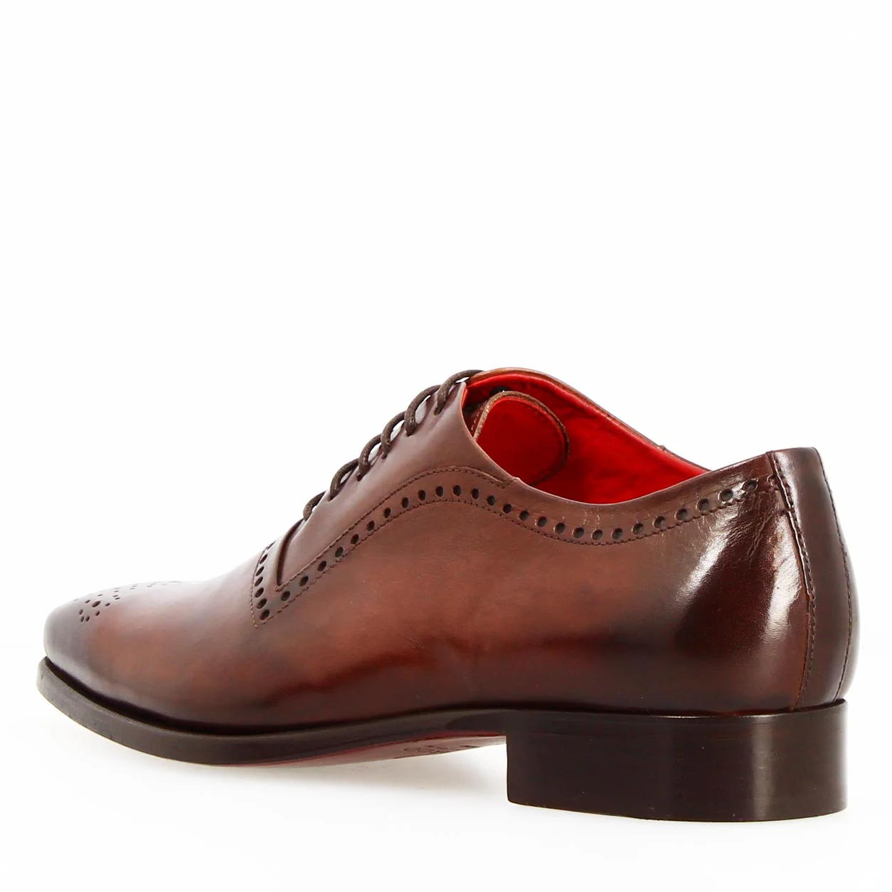 Ettore marrone oxford da uomo semibrogue in pelle - Image 4