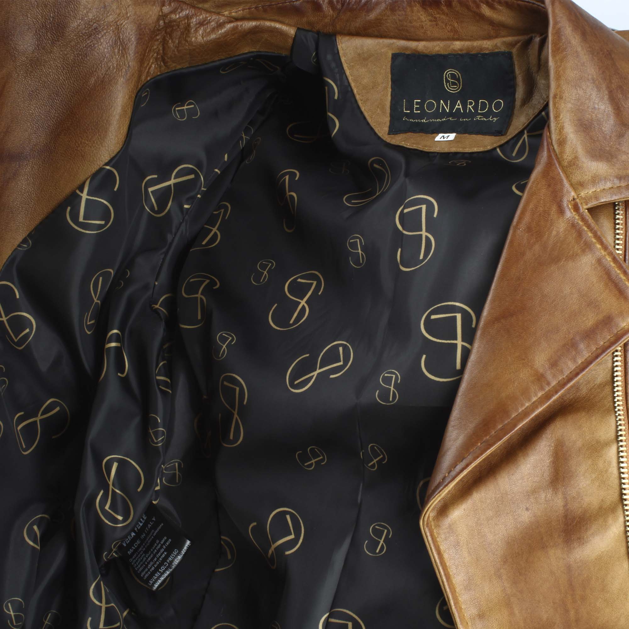 Giacca da donna in pelle marrone con doppio petto - Image 4