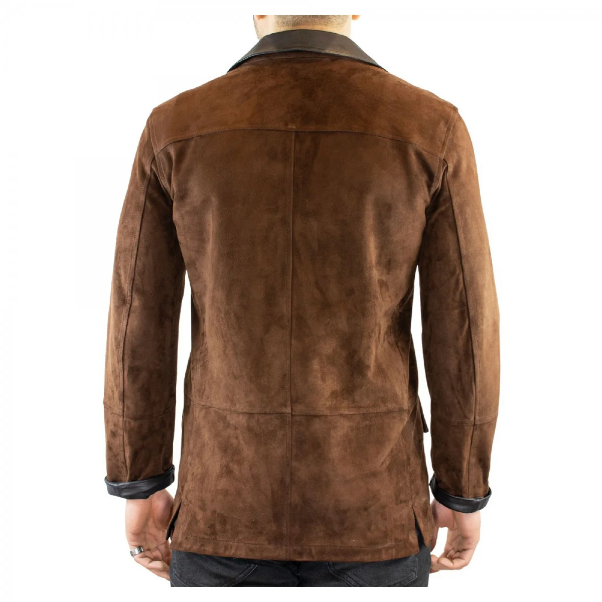 Giacca formale reversibile da uomo fatta a mano in pelle di renna e agnello testa di moro - Image 3