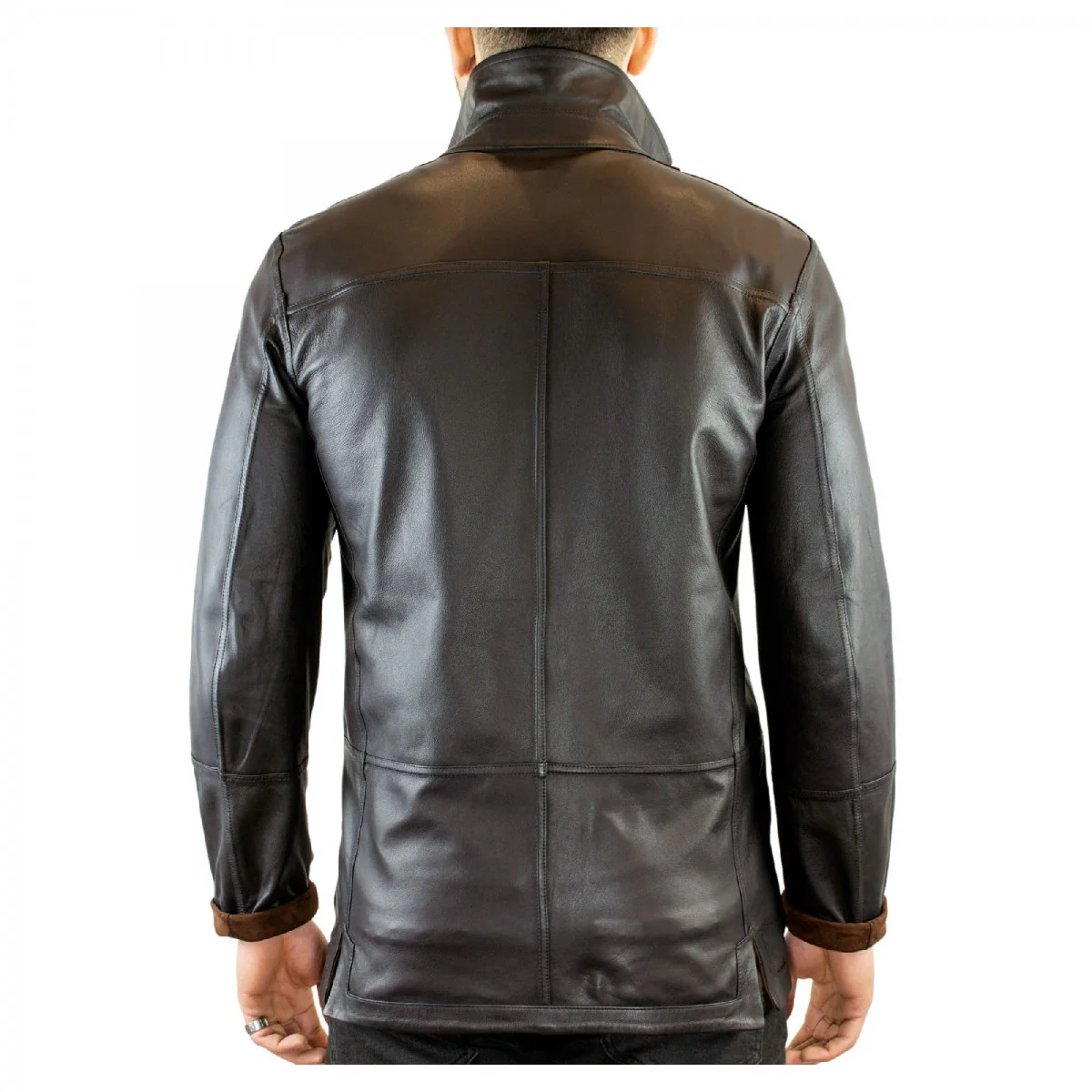 Giacca formale reversibile da uomo fatta a mano in pelle di renna e agnello testa di moro - Image 6