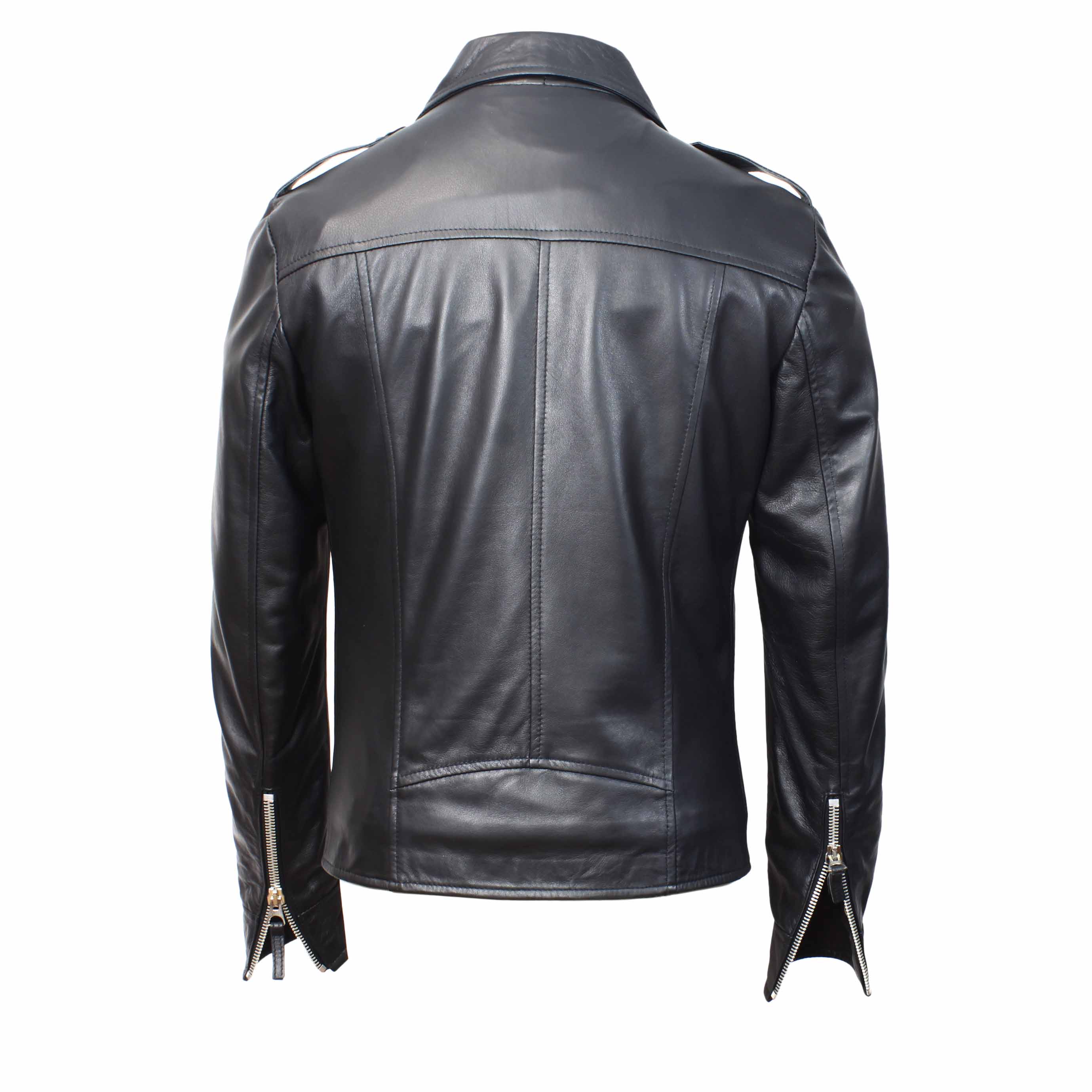 Giacca riders Hakan da uomo fatta a mano in pelle nera - Image 3