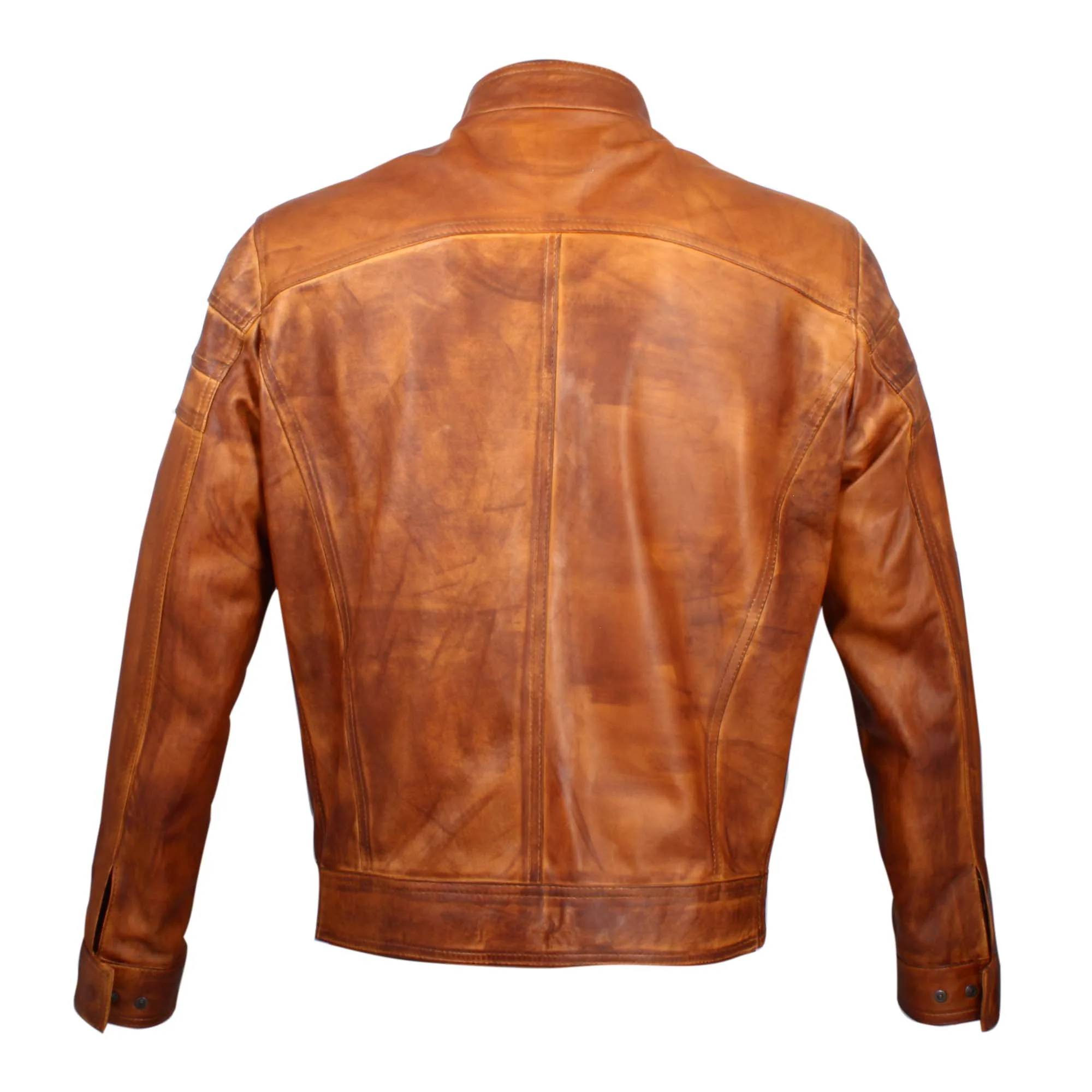 Giacca sportiva da uomo in pelle marrone conciata al vegetale - Image 3