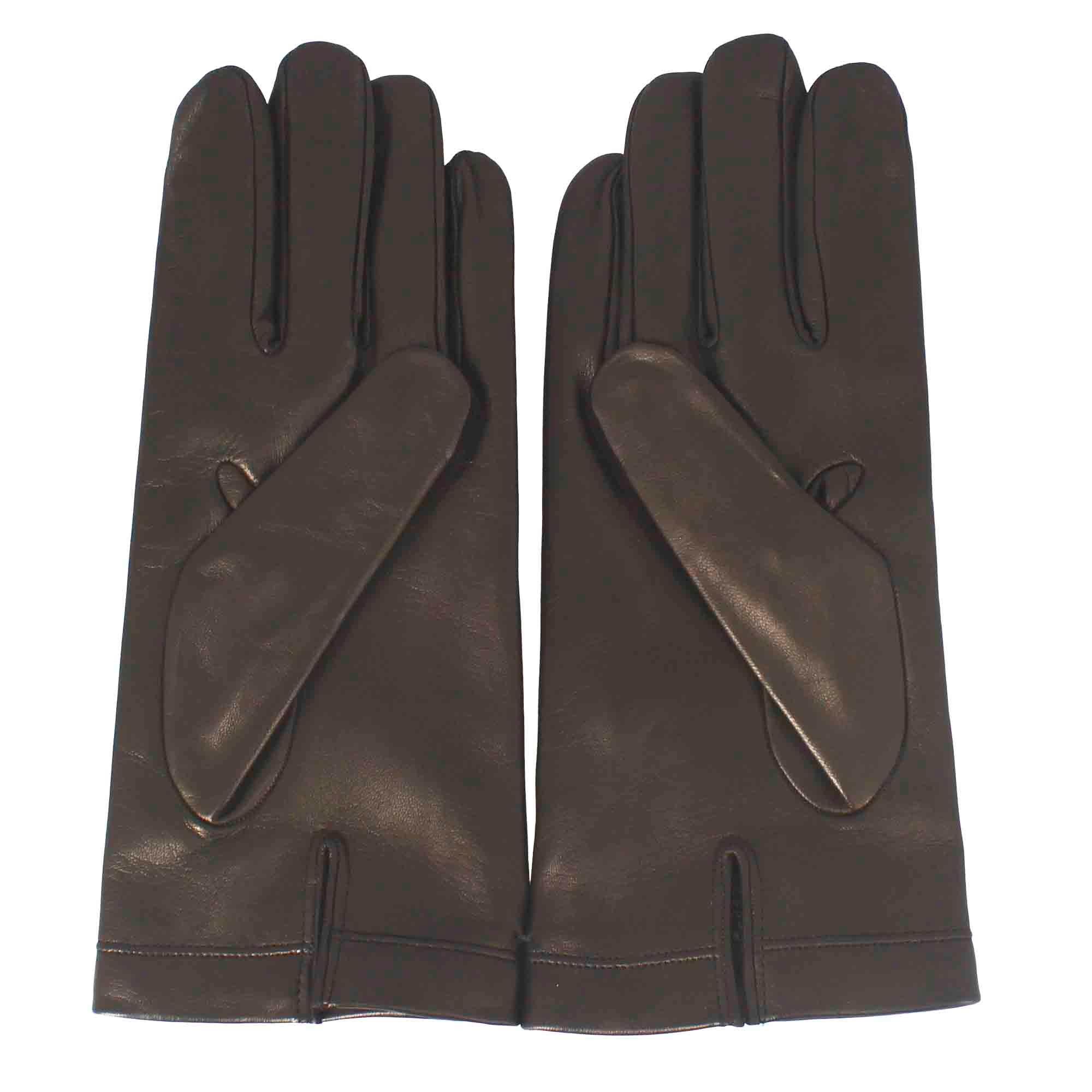 Guanti da uomo fatti a mano in nappa colore marrone foderati in cashmere - Image 3