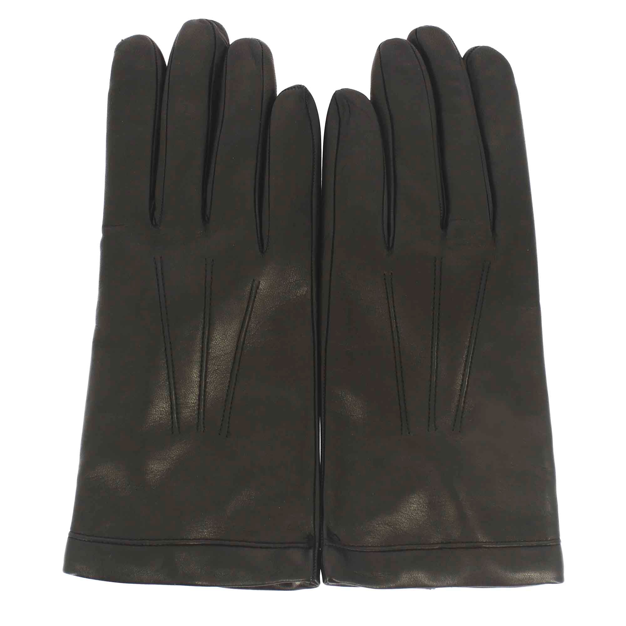 Guanto da uomo nero in pelle colore nero foderato in cashmere - Image 3