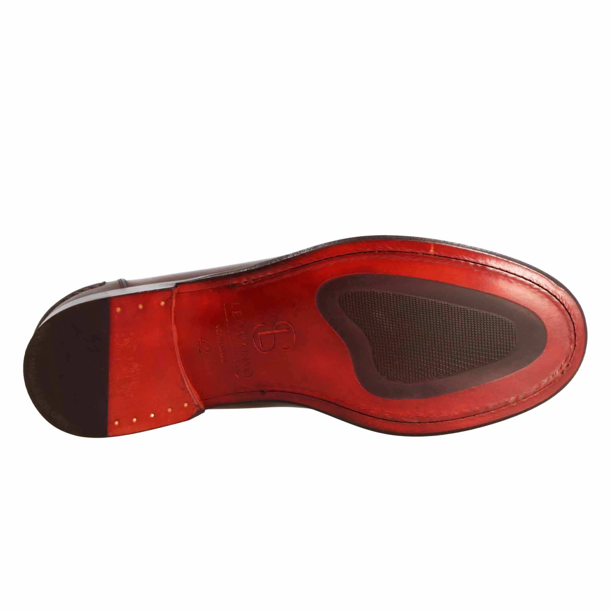 Mocassino artigianale classico da uomo in pelle marrone scuro - Image 5