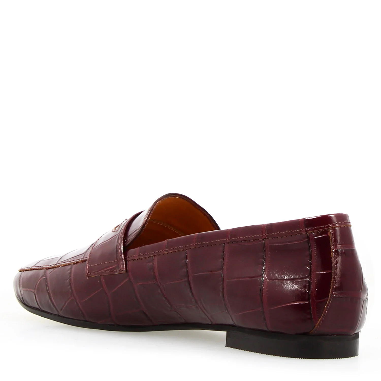 Mocassino artigianale da donna in pelle stampa cocco bordeaux - Image 4