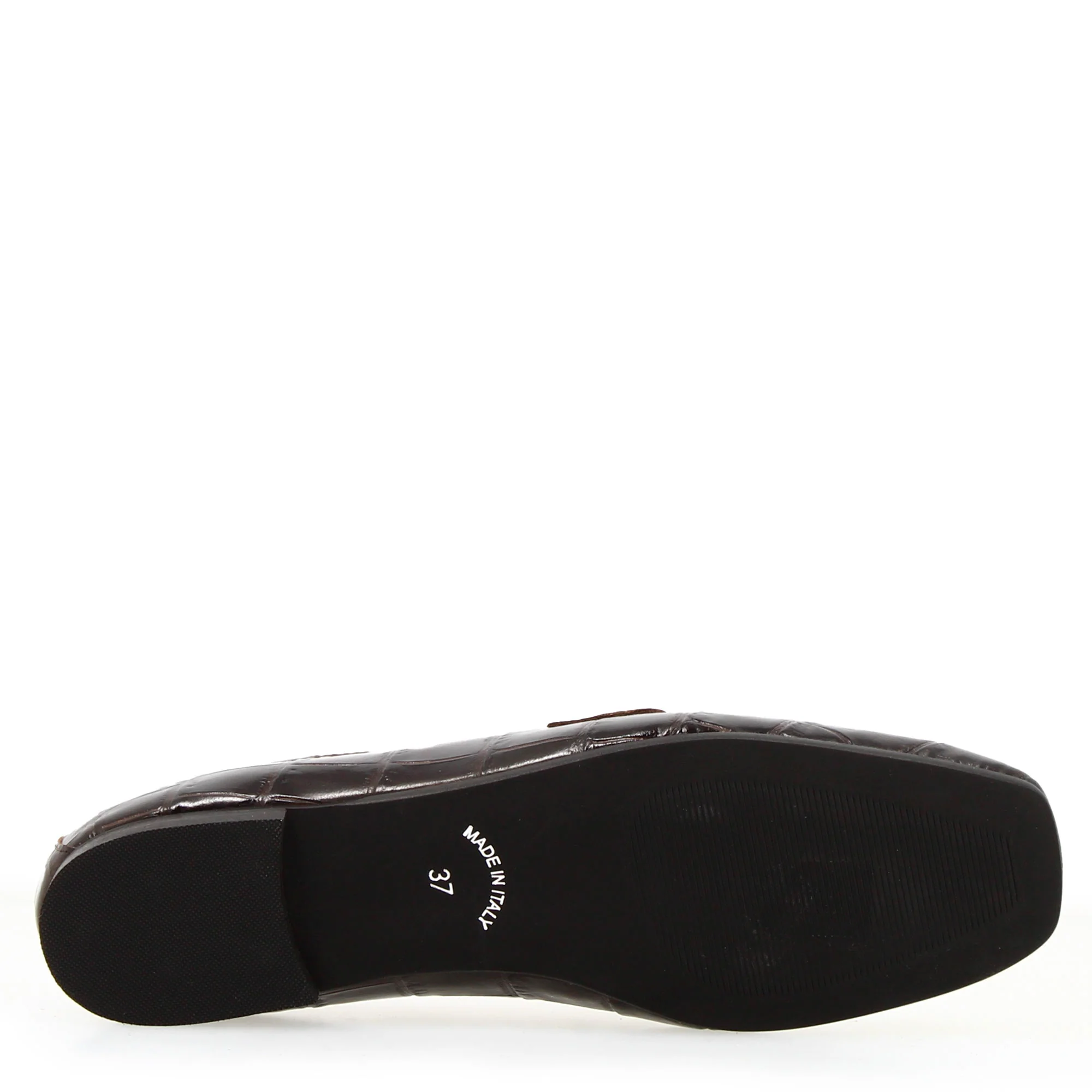 Mocassino artigianale da donna in pelle stampa cocco marrone - Image 6