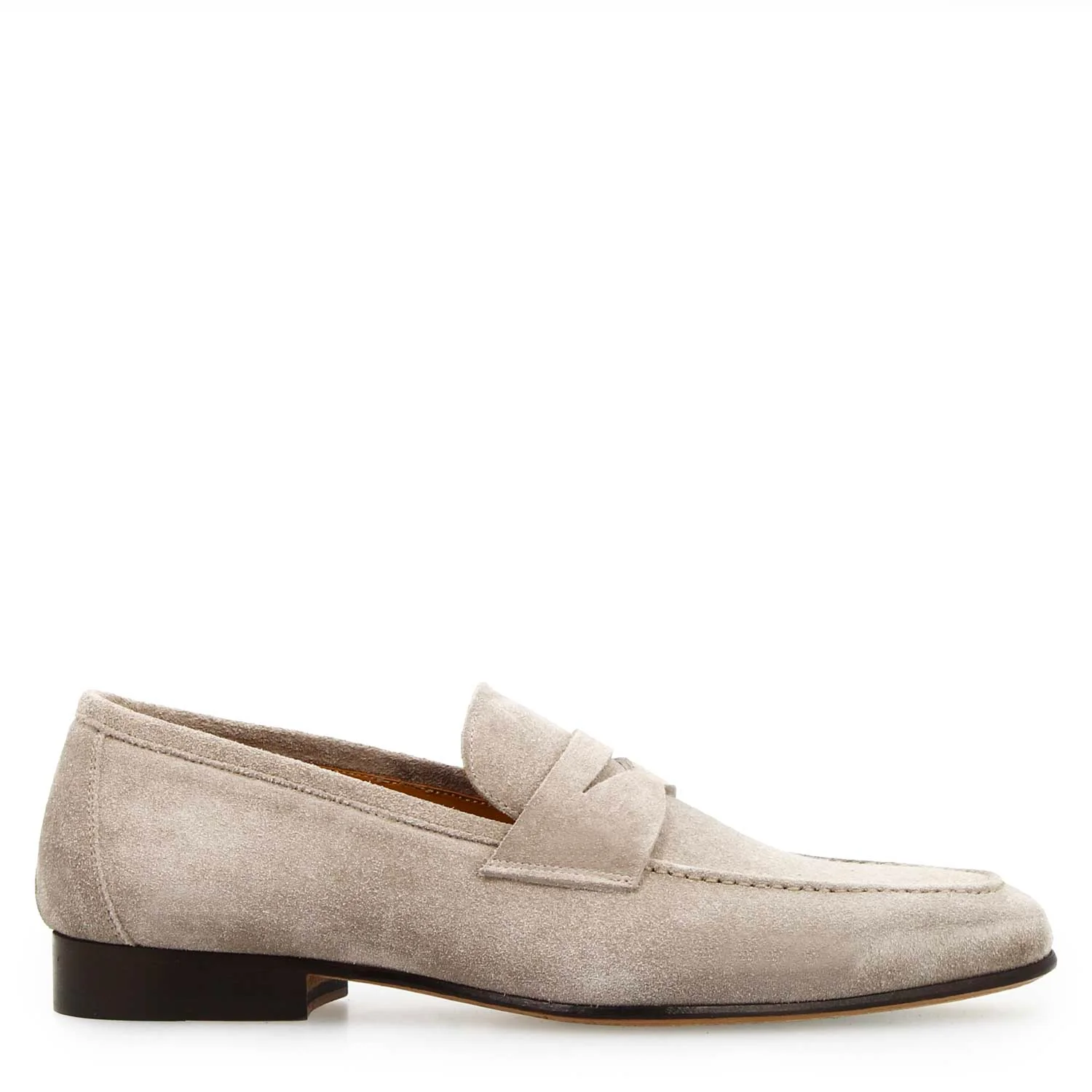 Mocassino artigianale uomo in camoscio grigio Manfredo - Image 3