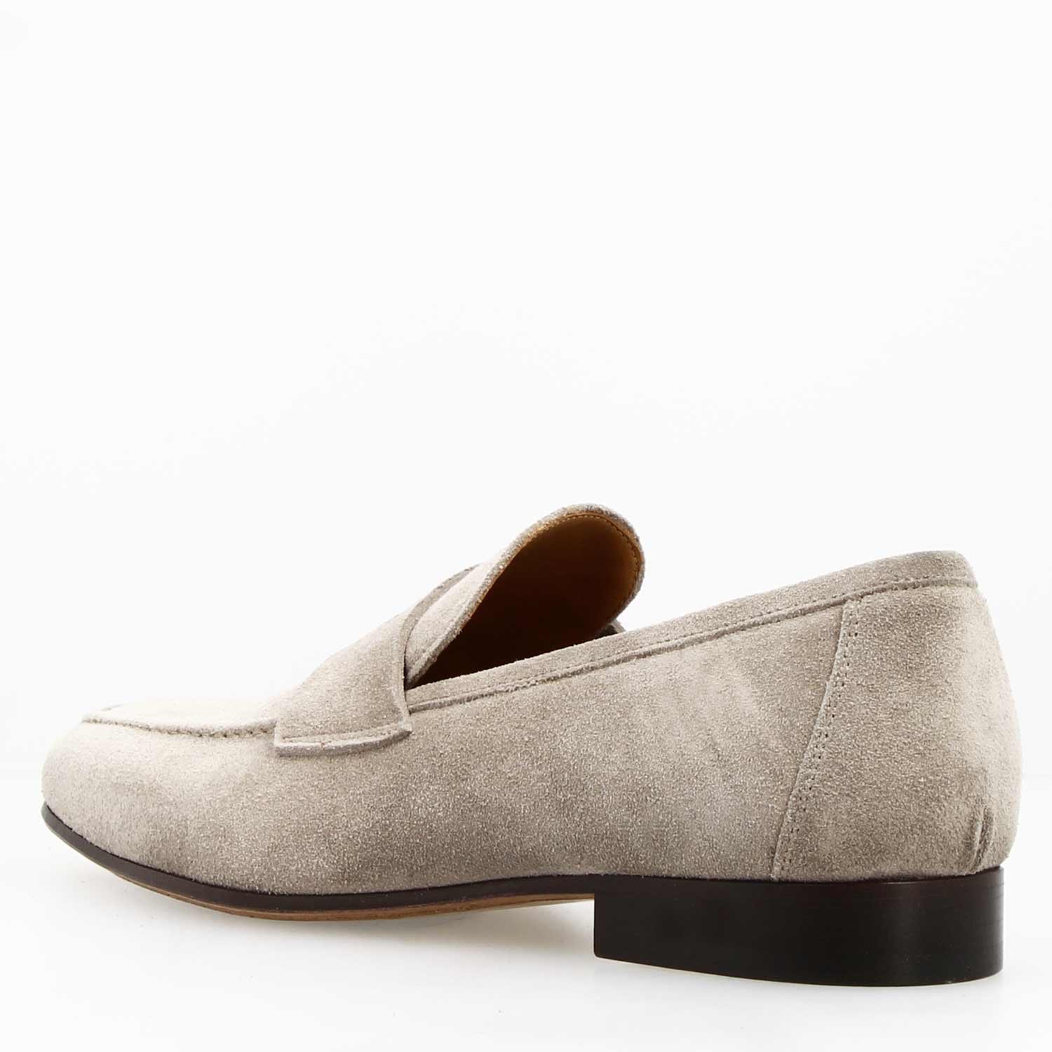Mocassino artigianale uomo in camoscio grigio Manfredo - Image 4