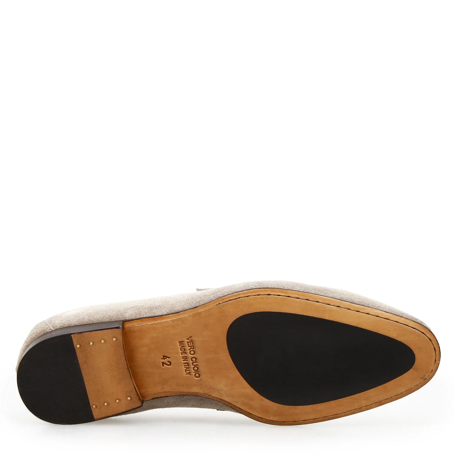 Mocassino artigianale uomo in camoscio grigio Manfredo - Image 5