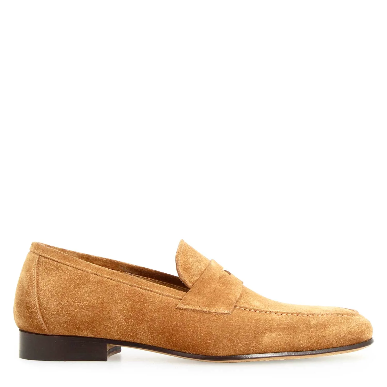 Mocassino artigianale uomo in camoscio marrone Manfredo - Image 3