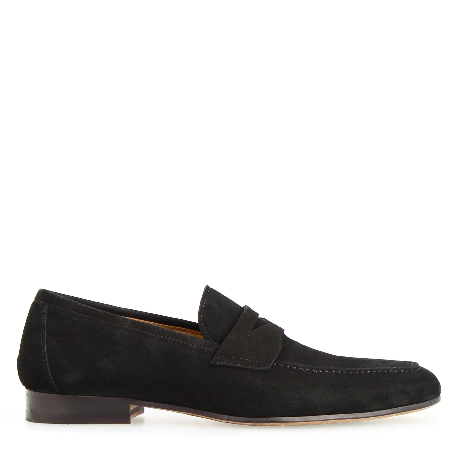 Mocassino artigianale uomo in camoscio nero Manfredo - Image 5