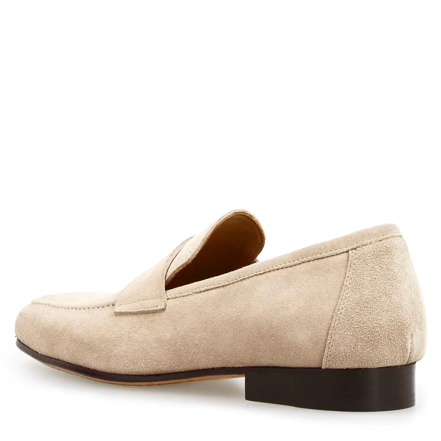 Mocassino artigianale uomo in pelle scamosciata beige Manfredo - Image 4