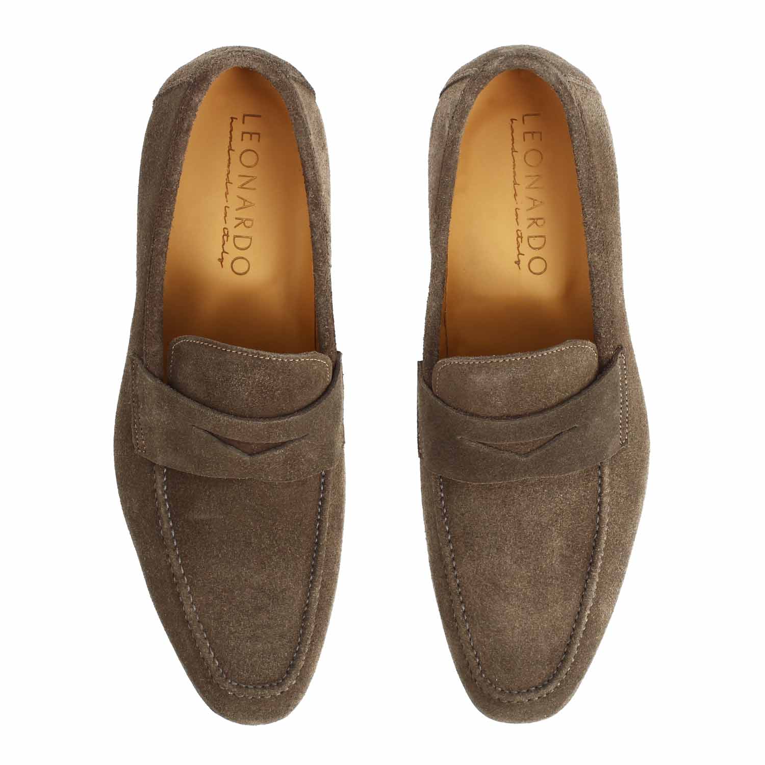 Mocassino artigianale uomo in camoscio marrone scuro Manfredo - Image 2