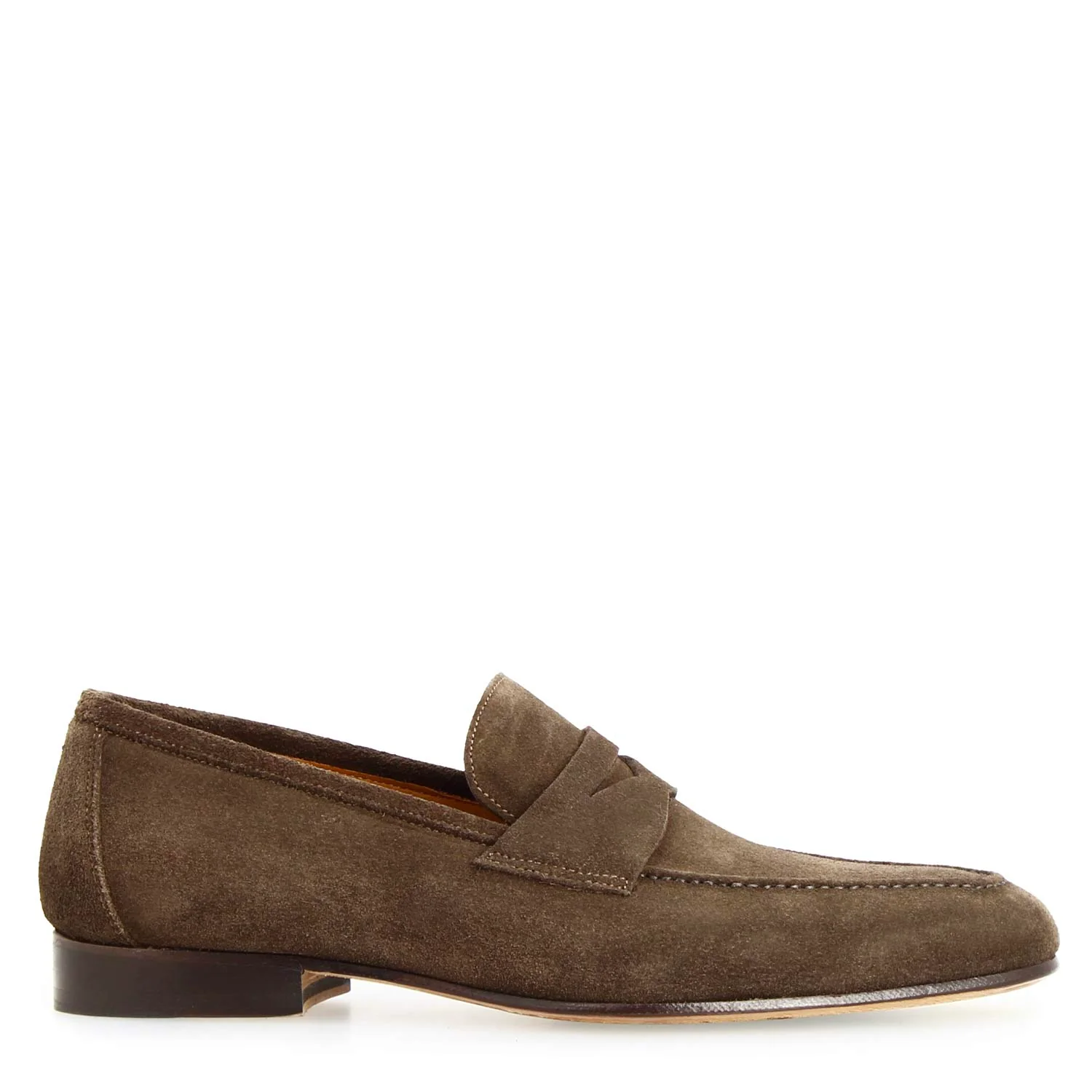 Mocassino artigianale uomo in camoscio marrone scuro Manfredo - Image 3