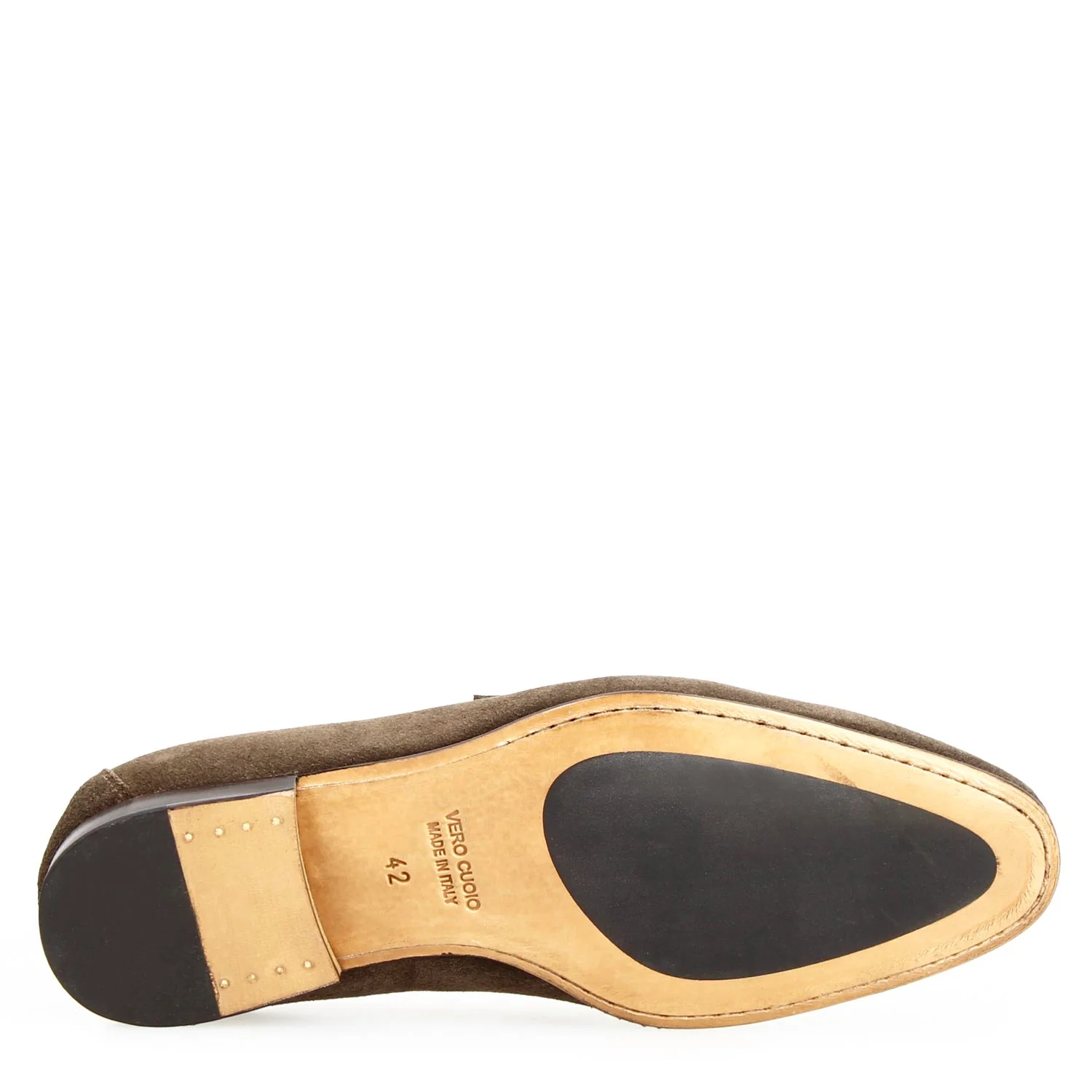 Mocassino artigianale uomo in camoscio marrone scuro Manfredo - Image 4