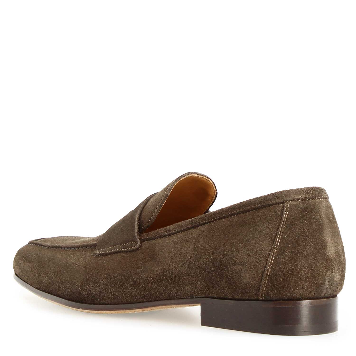Mocassino artigianale uomo in camoscio marrone scuro Manfredo - Image 5