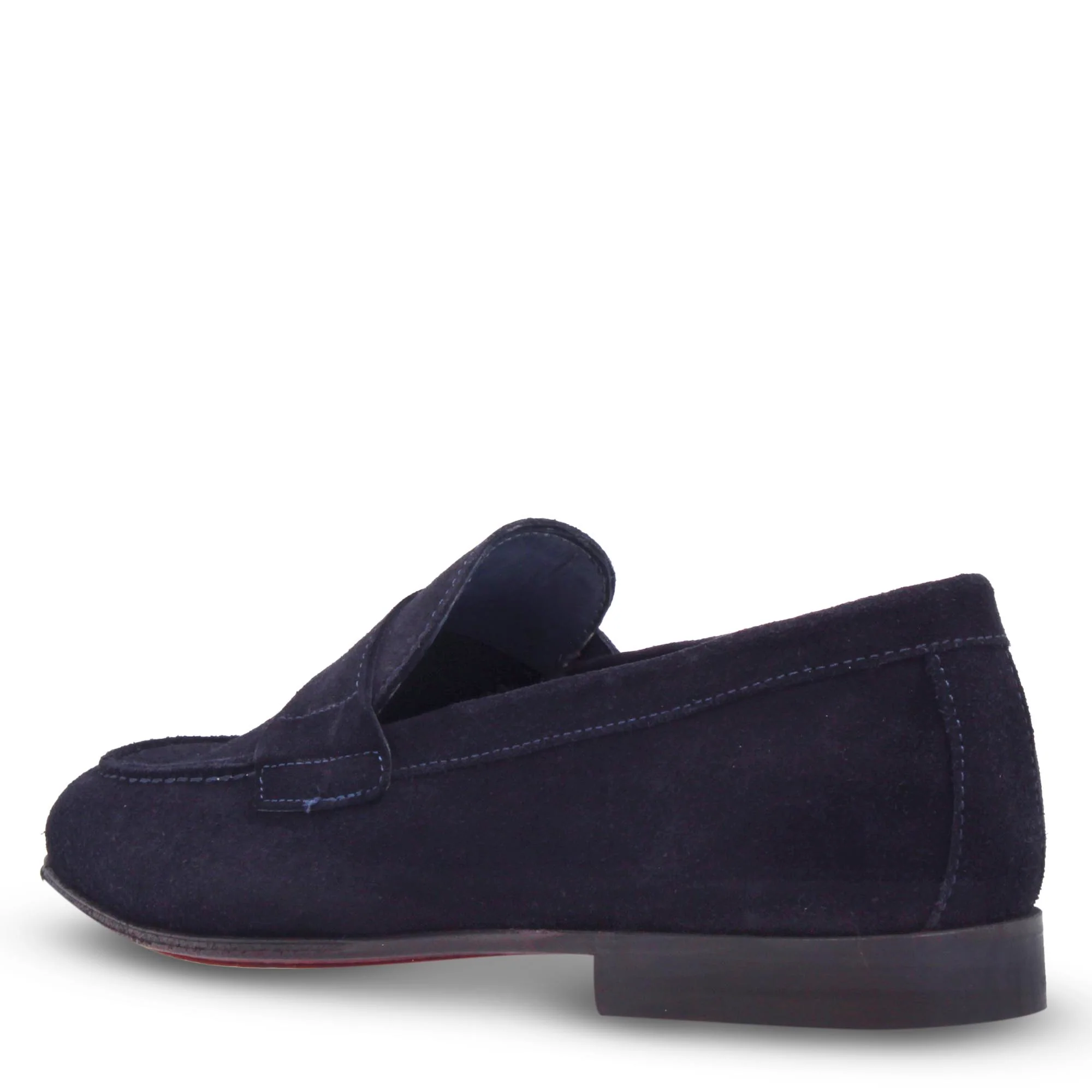 Mocassino blu artigianale da uomo in pelle scamosciata - Image 3