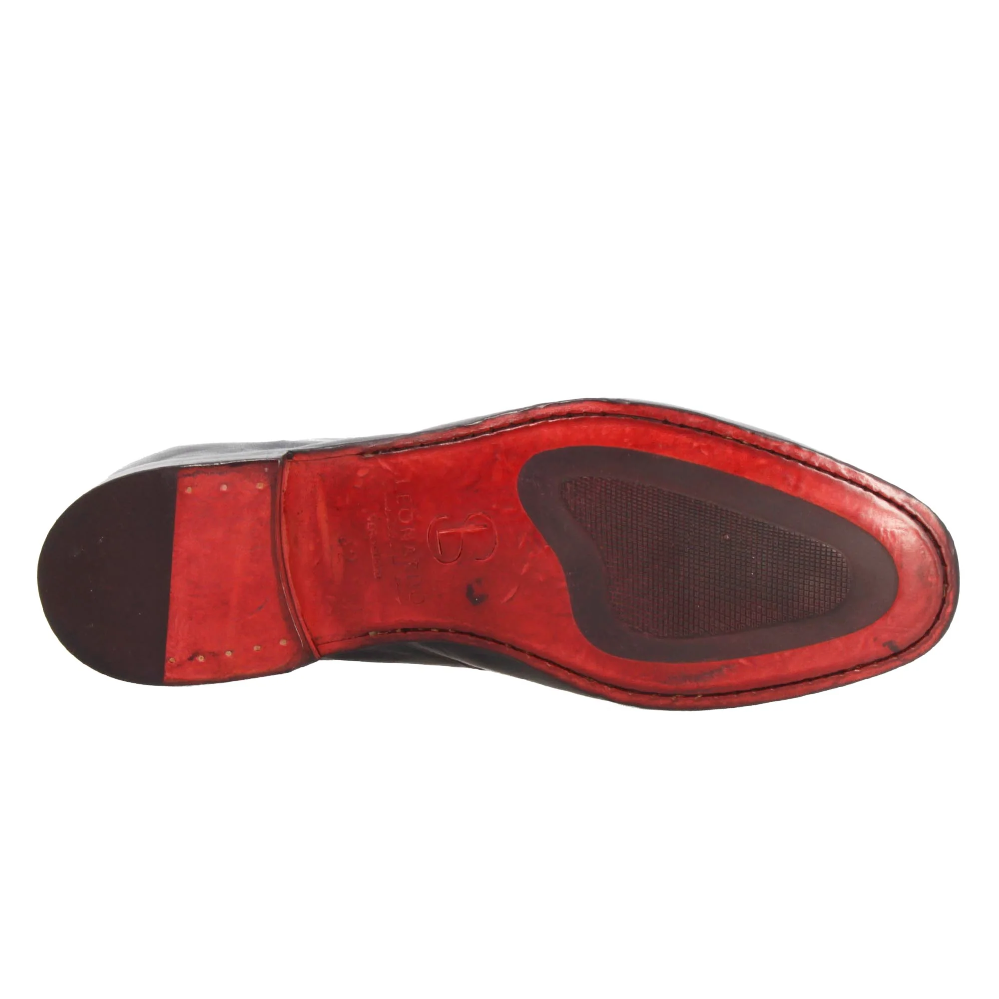 Mocassino blu da uomo artigianali in pelle con nappine - Image 5