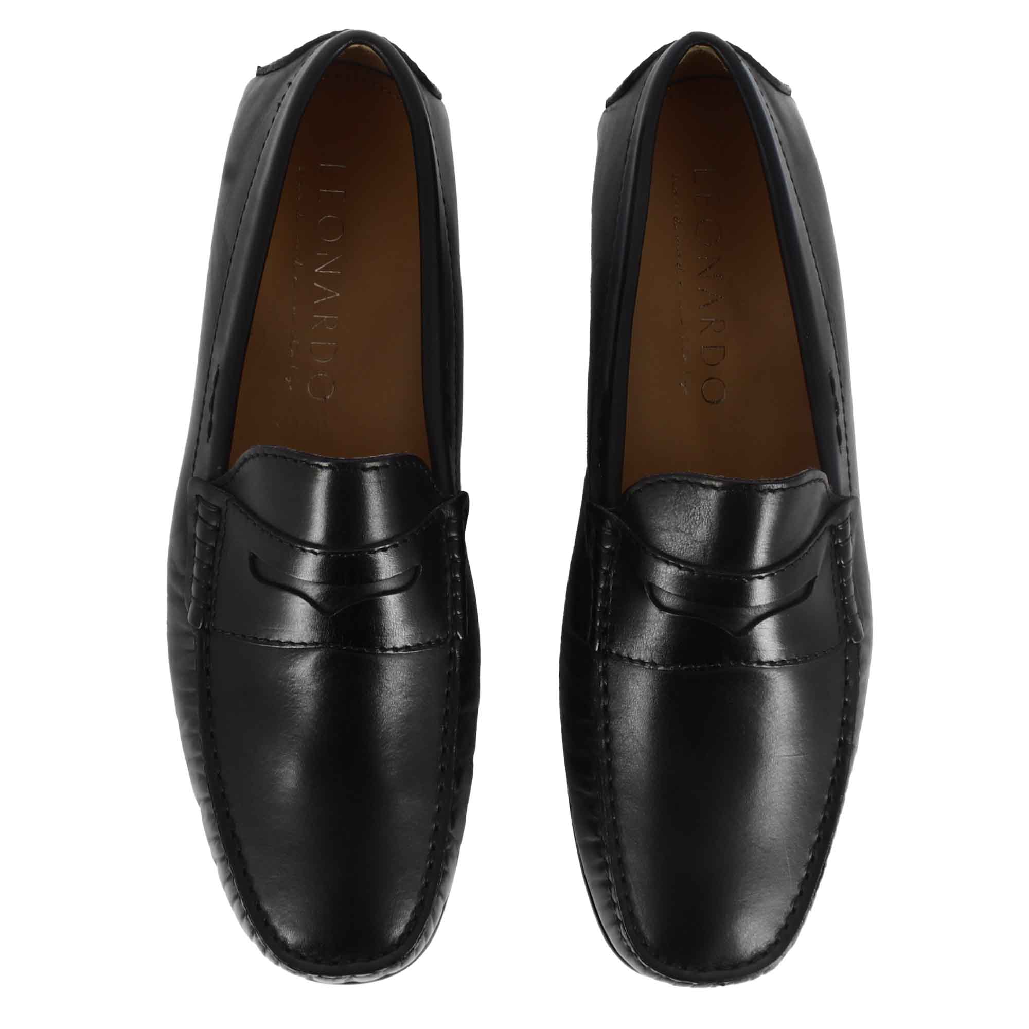 Mocassino casual da uomo in pelle colore nero con suola con gommini - Image 6