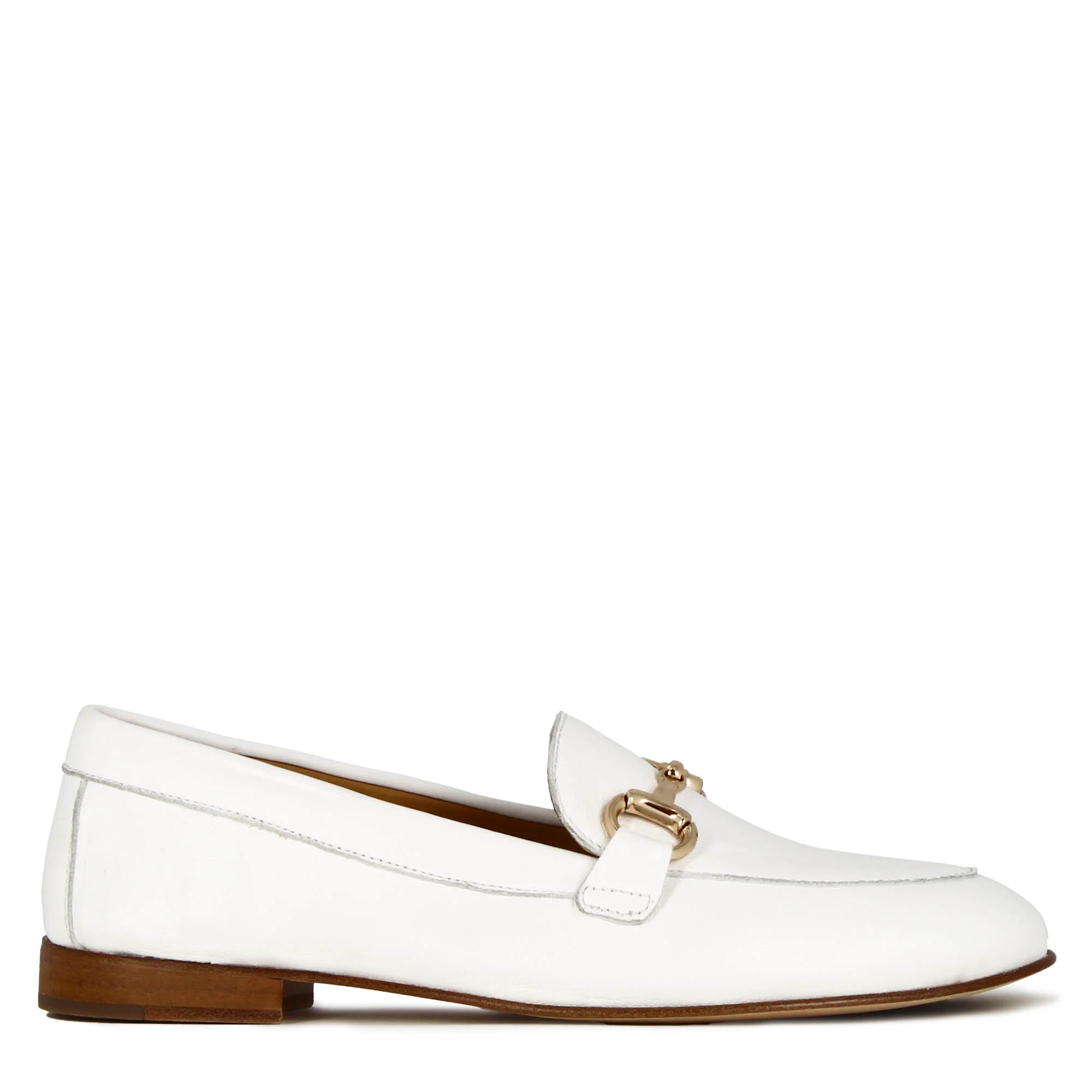 Mocassino classico da donna con morsetto in pelle colore bianco - Image 5